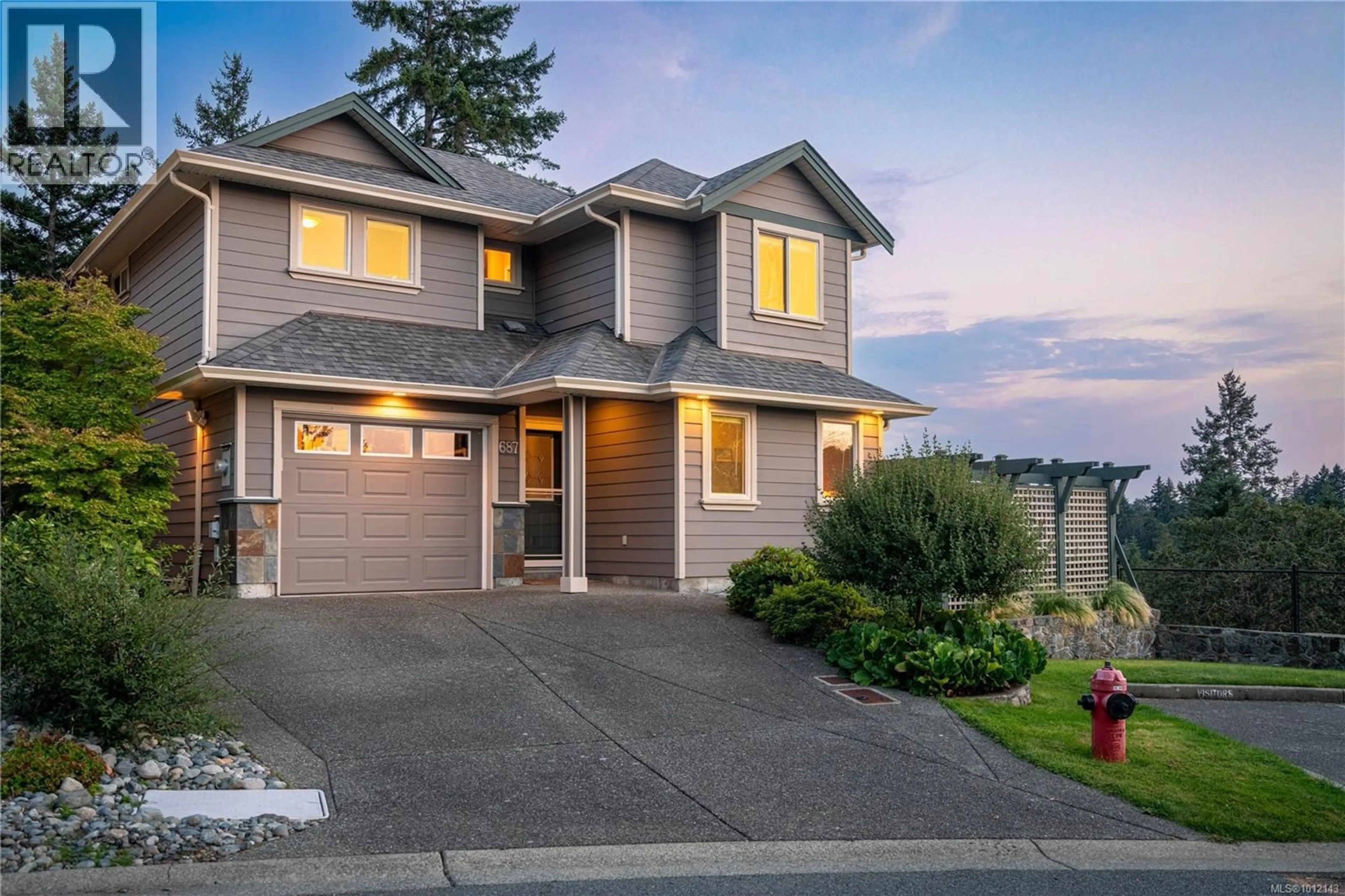 Home with vinyl exterior material, street for 687 KINGSVIEW RIDGE, Langford British Columbia V9B6T5
