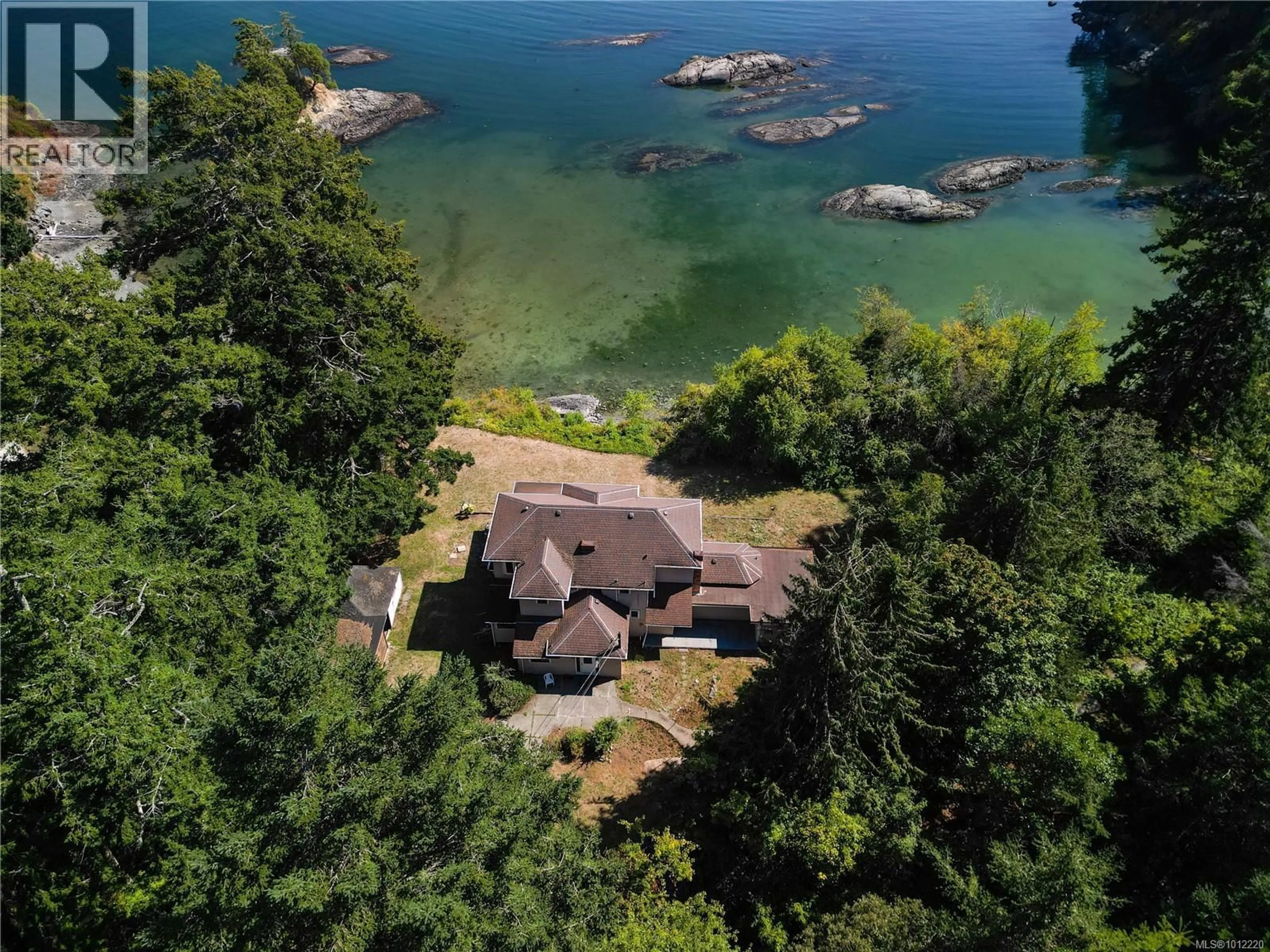 A pic from outside/outdoor area/front of a property/back of a property/a pic from drone, water/lake/river/ocean view for 3845 DUKE ROAD, Metchosin British Columbia V9C4B2