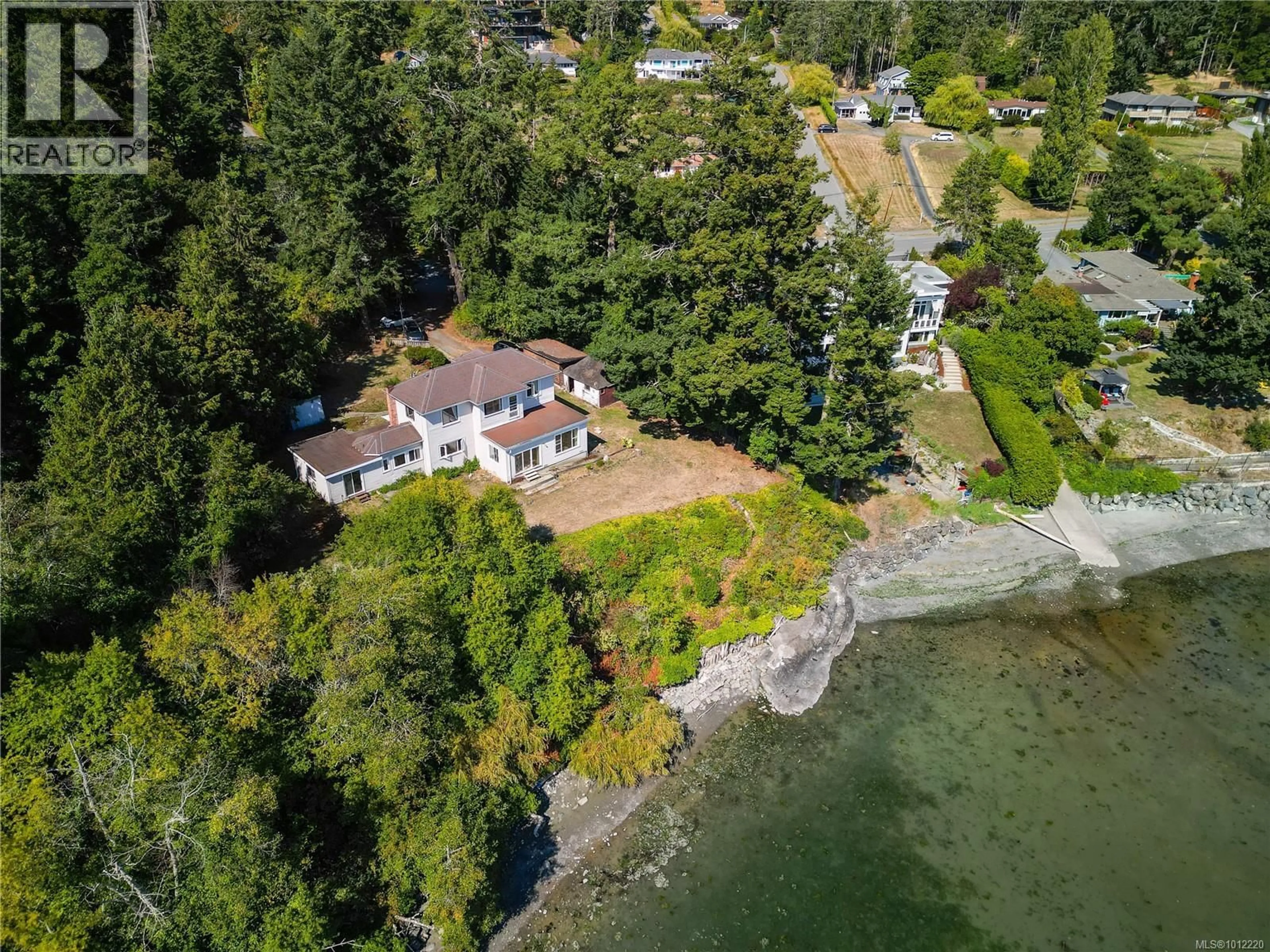 A pic from outside/outdoor area/front of a property/back of a property/a pic from drone, water/lake/river/ocean view for 3845 DUKE ROAD, Metchosin British Columbia V9C4B2