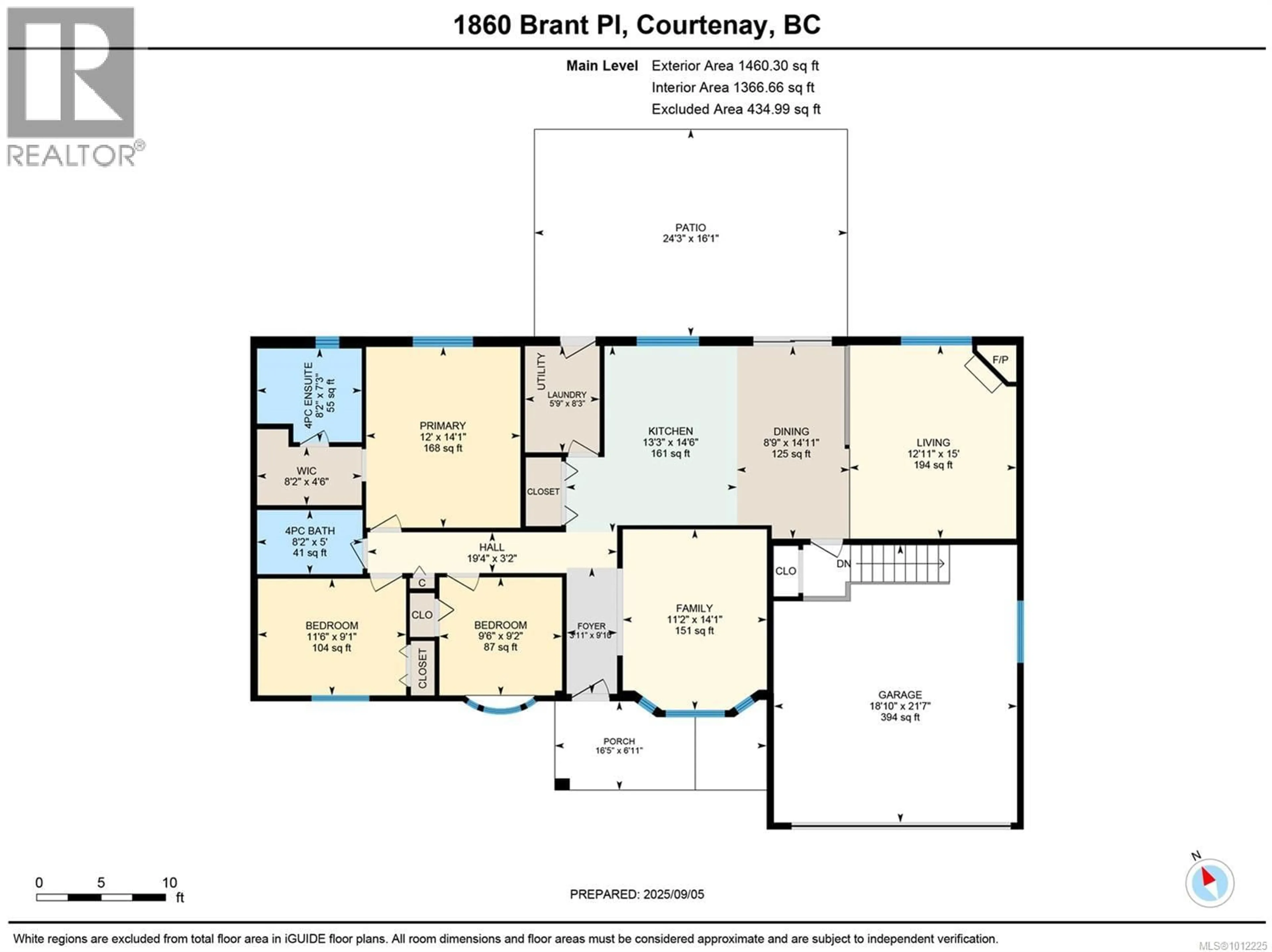 Floor plan for 1860 BRANT PLACE, Courtenay British Columbia V9N8Y8