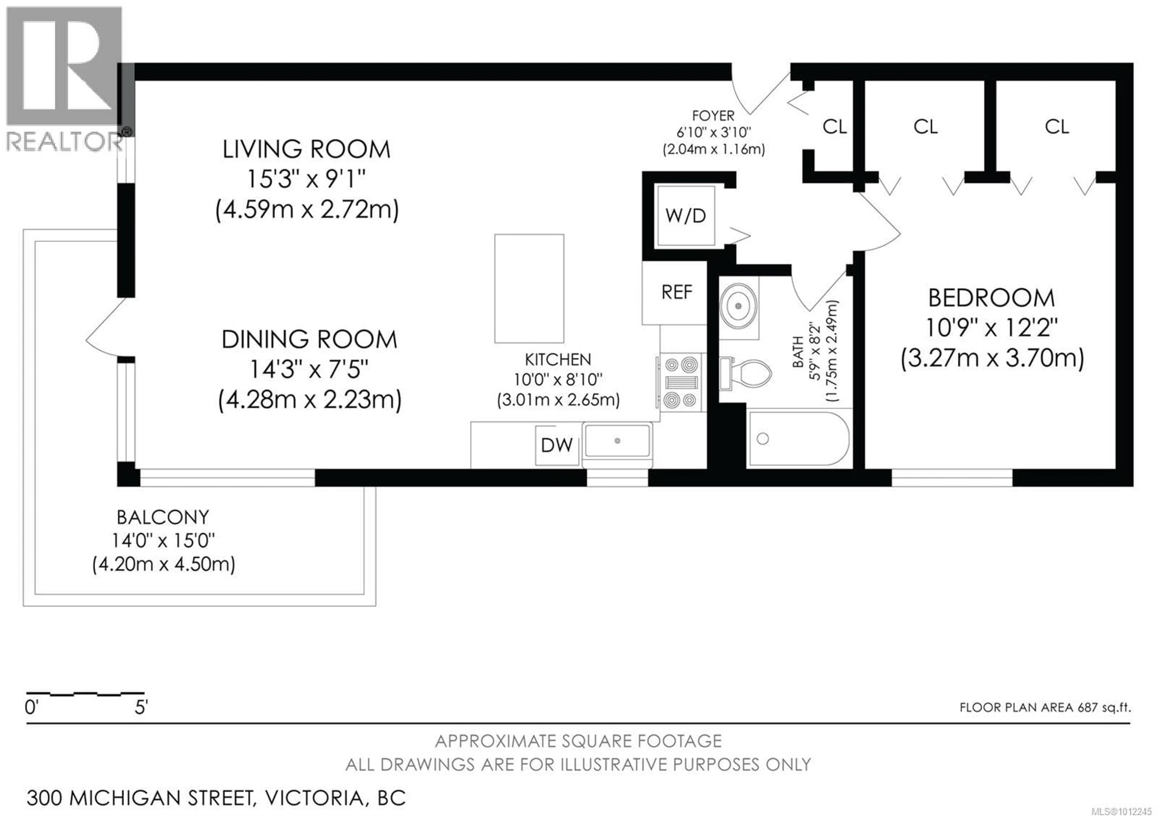 Floor plan for 301 - 300 MICHIGAN STREET, Victoria British Columbia V8V1R5