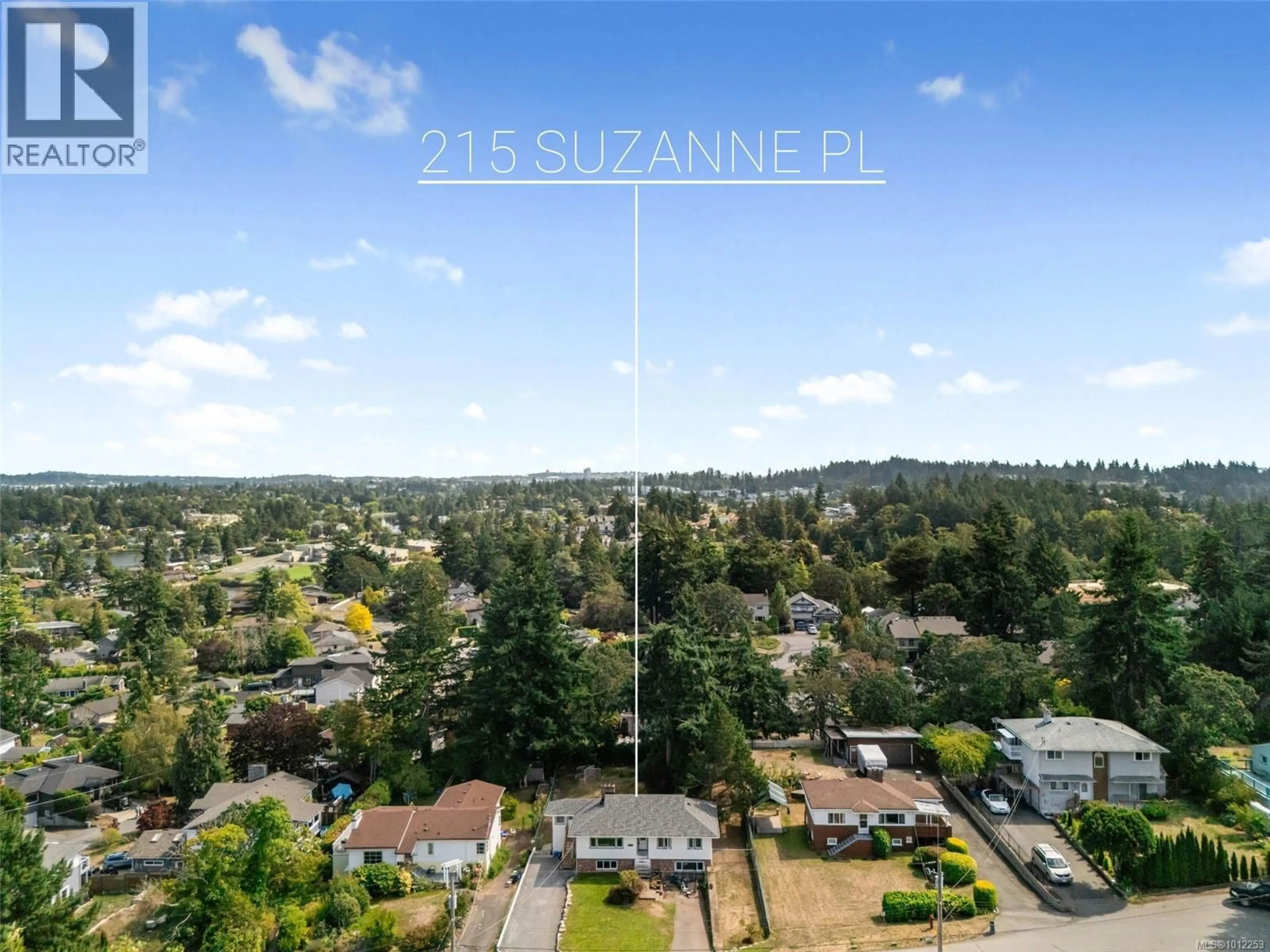A pic from outside/outdoor area/front of a property/back of a property/a pic from drone, city buildings view from balcony for 215 SUZANNE PLACE, View Royal British Columbia V9B1P2