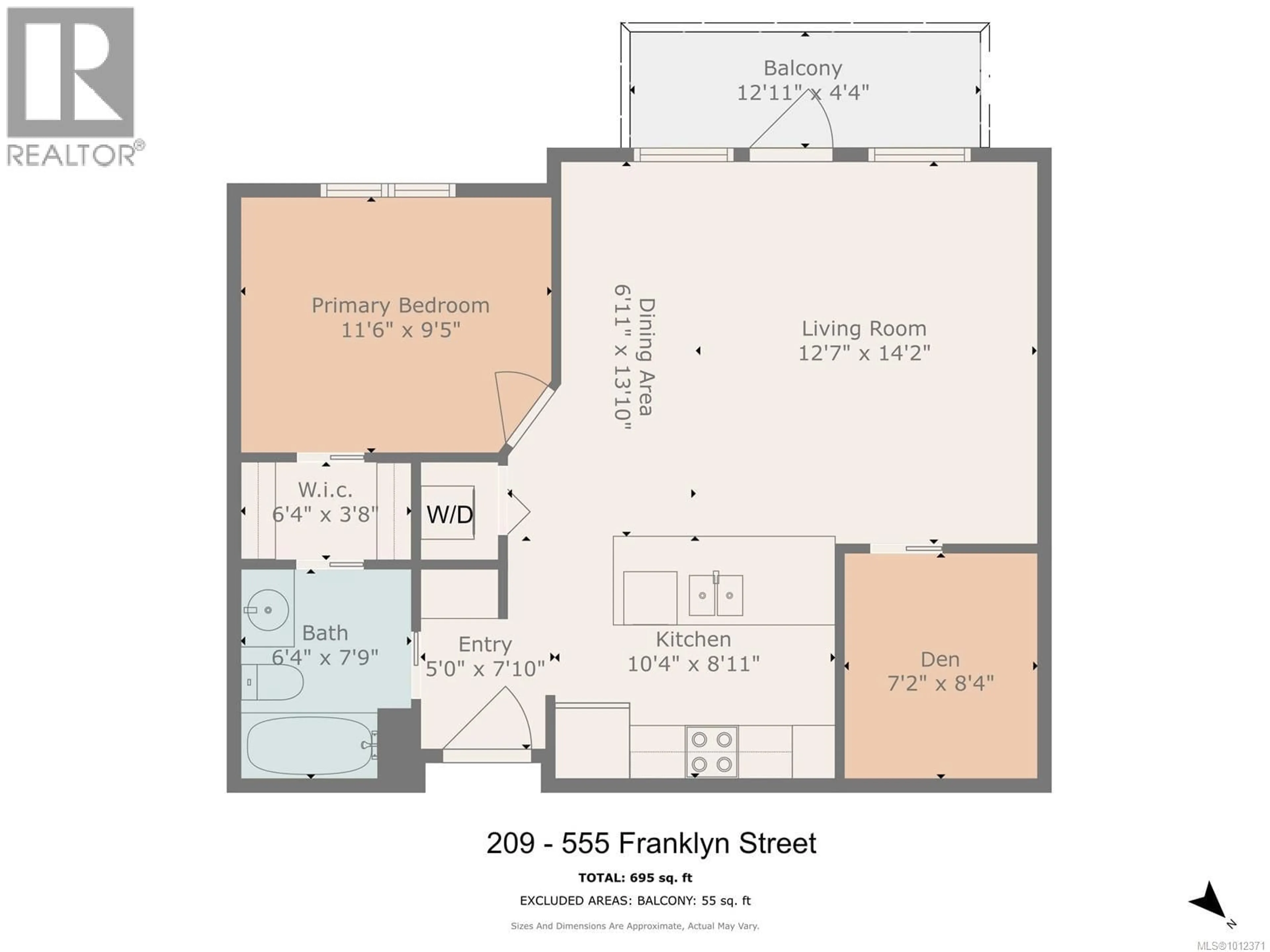 Floor plan for 209 - 555 FRANKLYN STREET, Nanaimo British Columbia V9R2X9