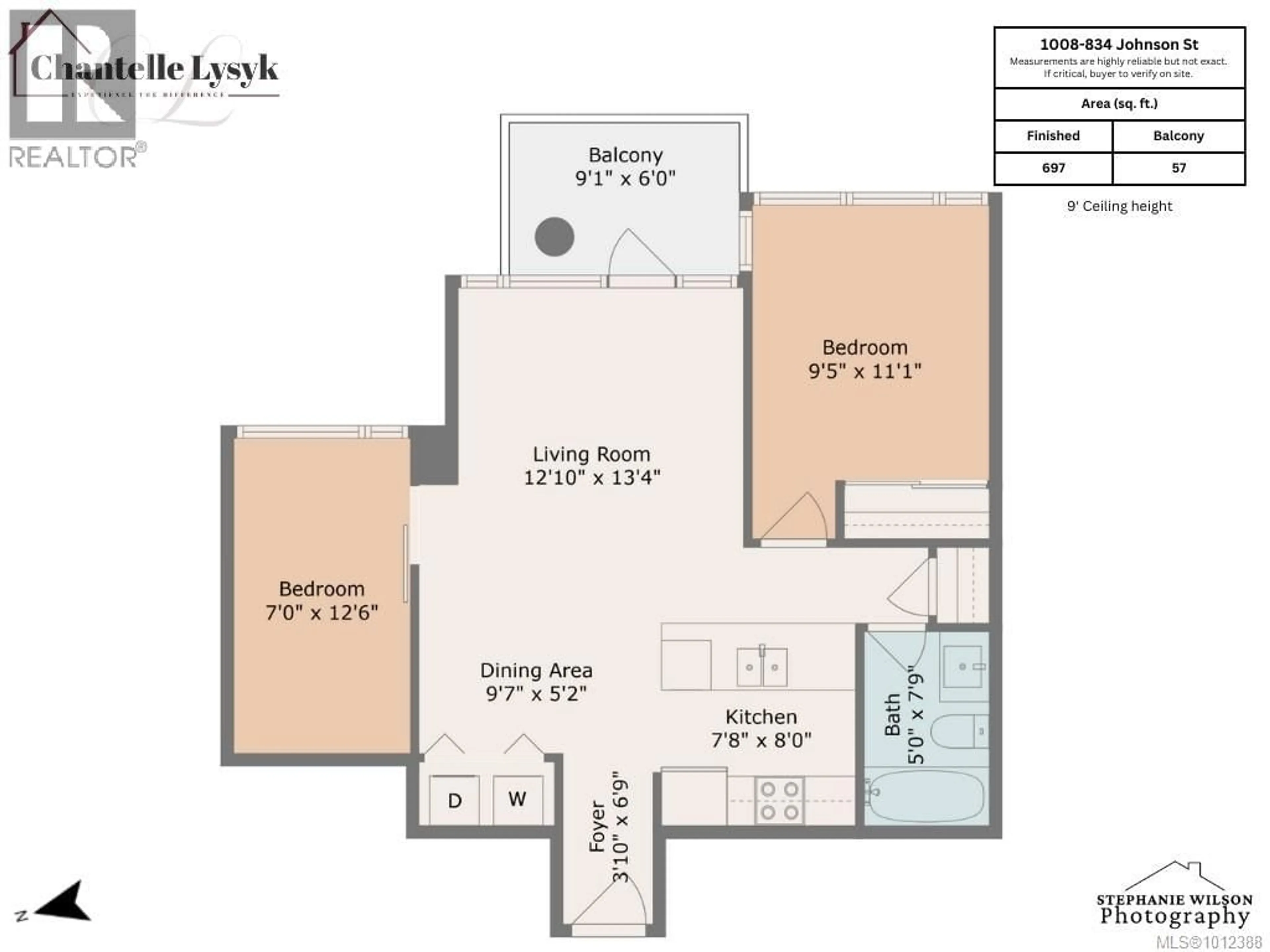 Floor plan for 1008 - 834 JOHNSON STREET, Victoria British Columbia V8W1N3