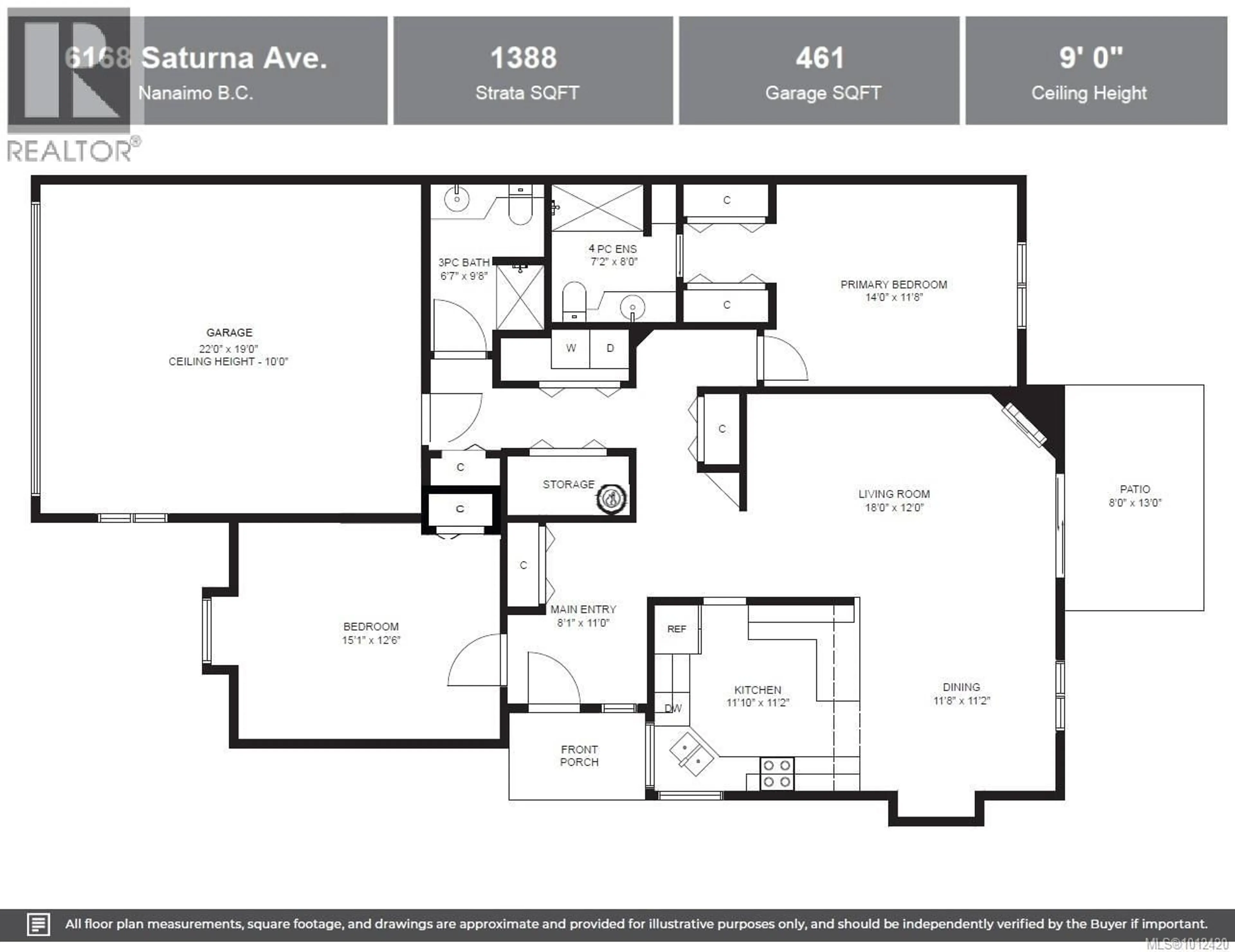 Floor plan for 6168 SATURNA AVENUE, Nanaimo British Columbia V9V1S8