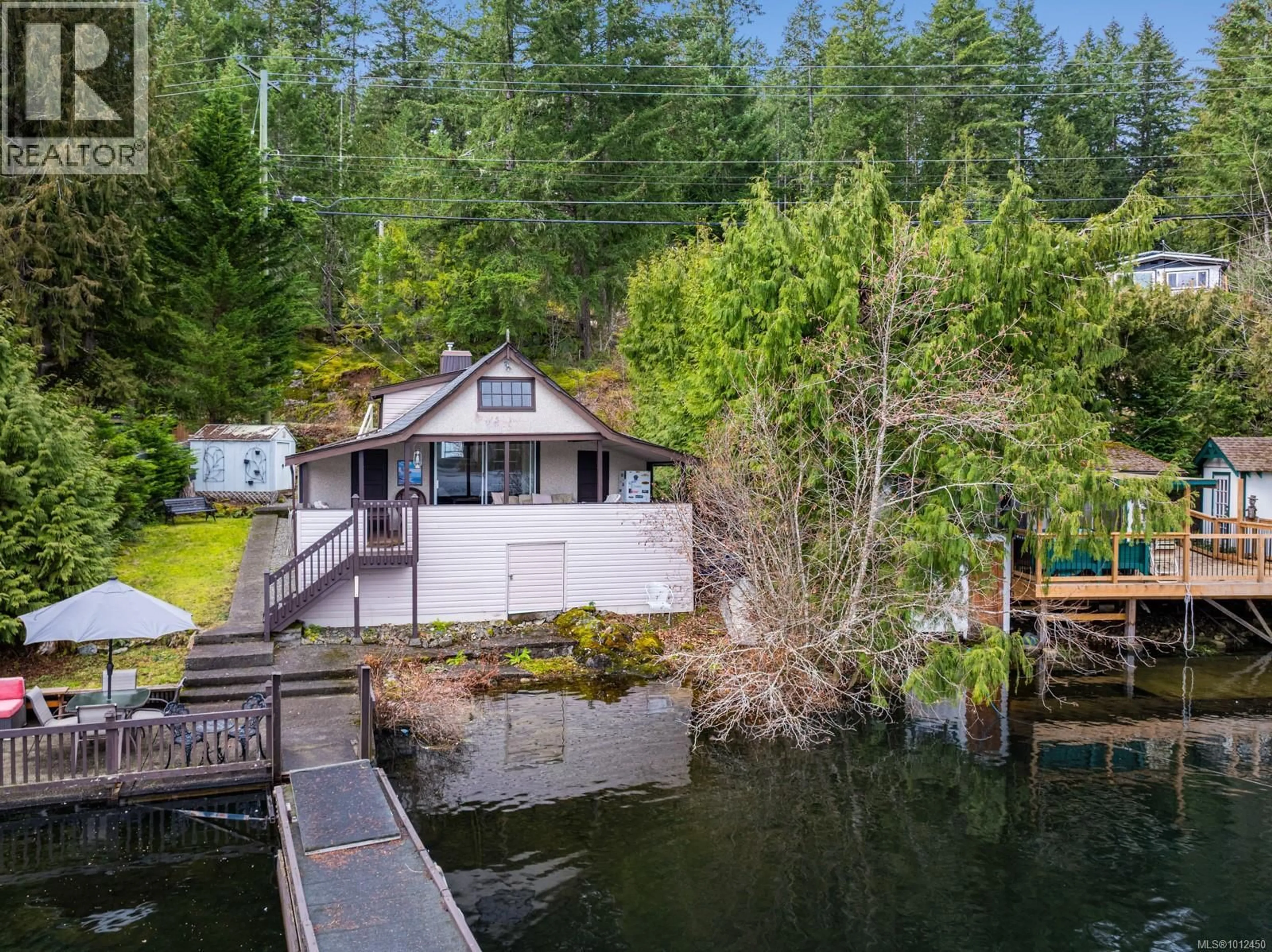 A pic from outside/outdoor area/front of a property/back of a property/a pic from drone, water/lake/river/ocean view for 1761 WEST SHAWNIGAN LAKE ROAD, Shawnigan Lake British Columbia V8H2C4