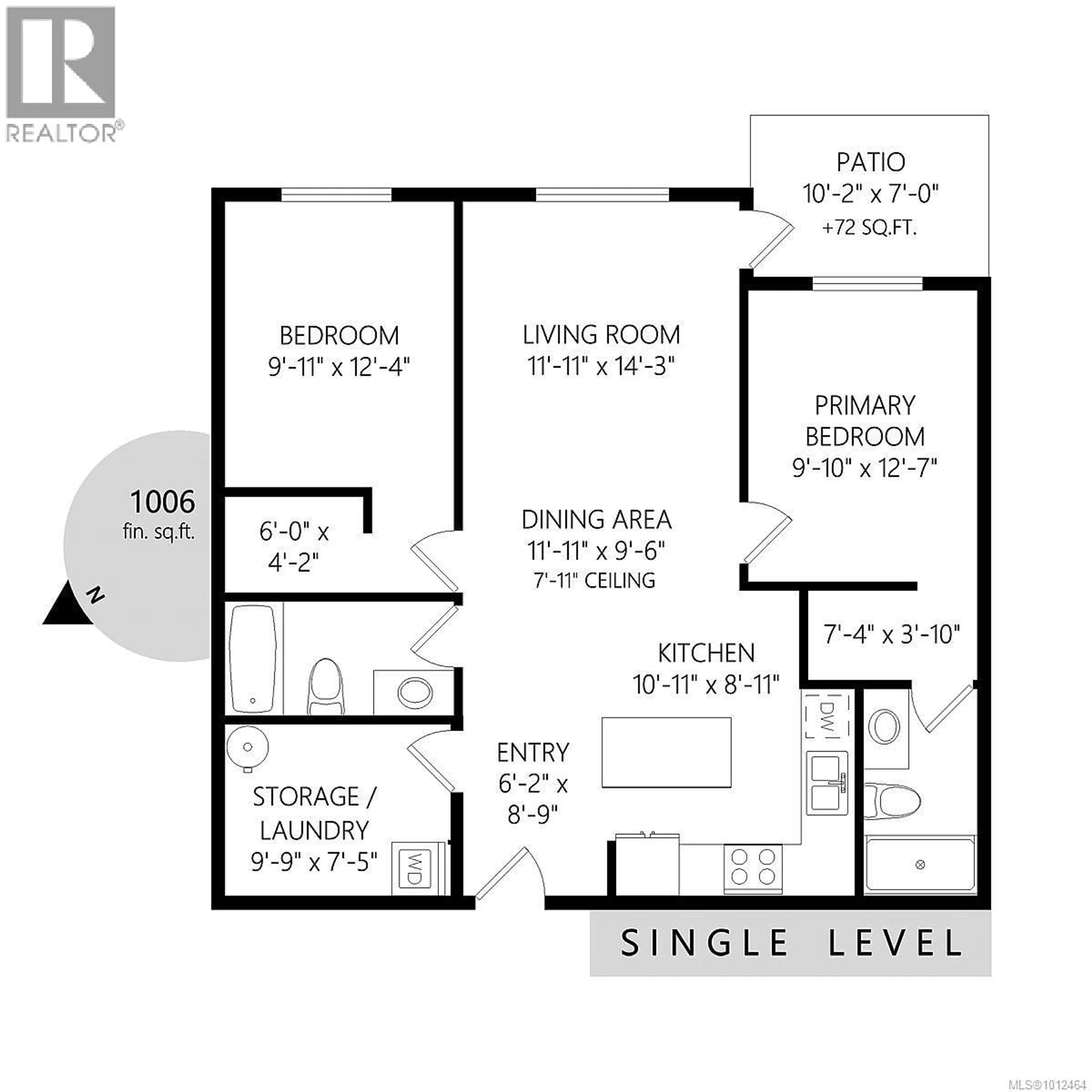 Floor plan for 106 - 4820 CEDAR RIDGE PLACE NORTH, Nanaimo British Columbia V9P9B7