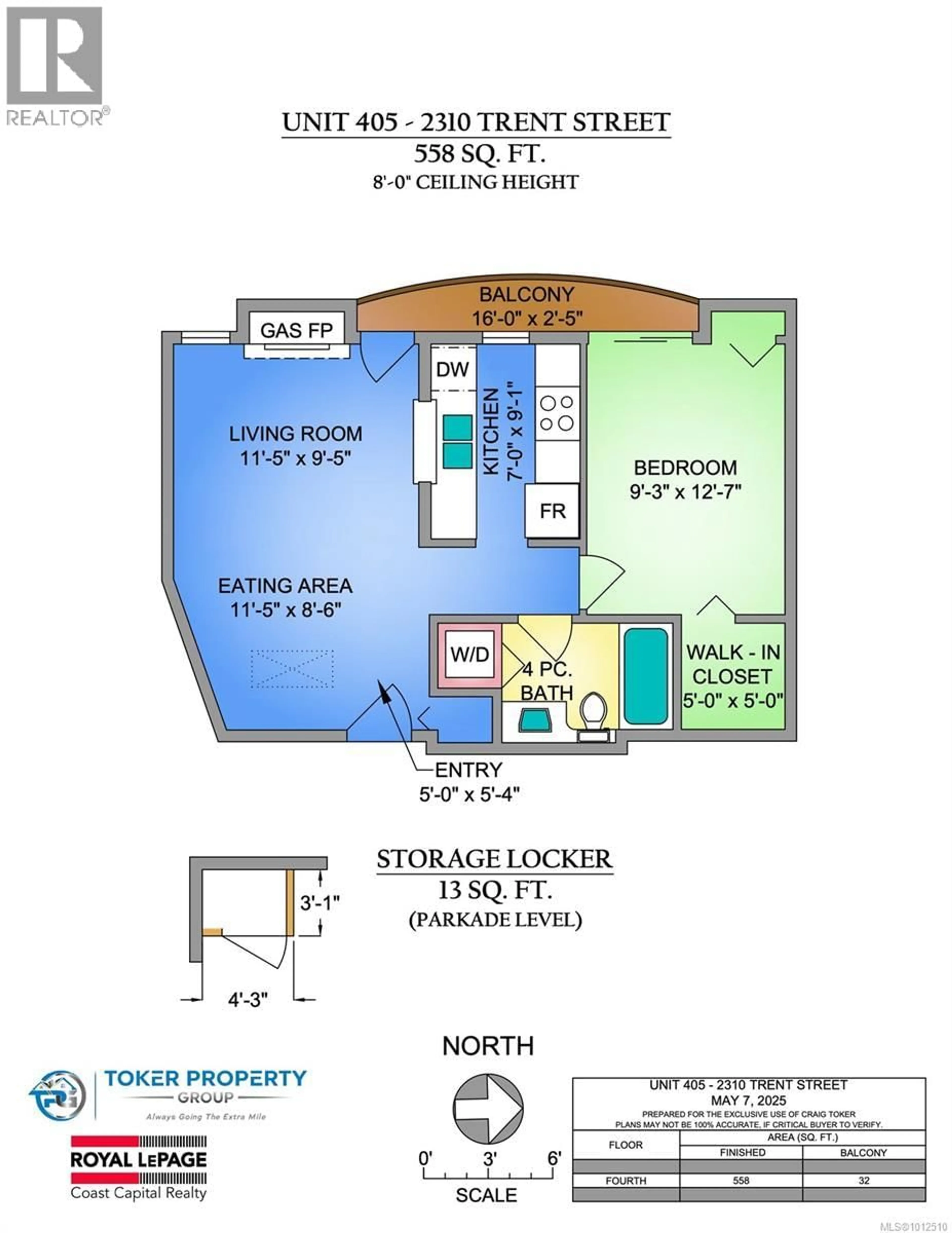 Floor plan for 405 - 2310 TRENT STREET, Victoria British Columbia V8R1K3
