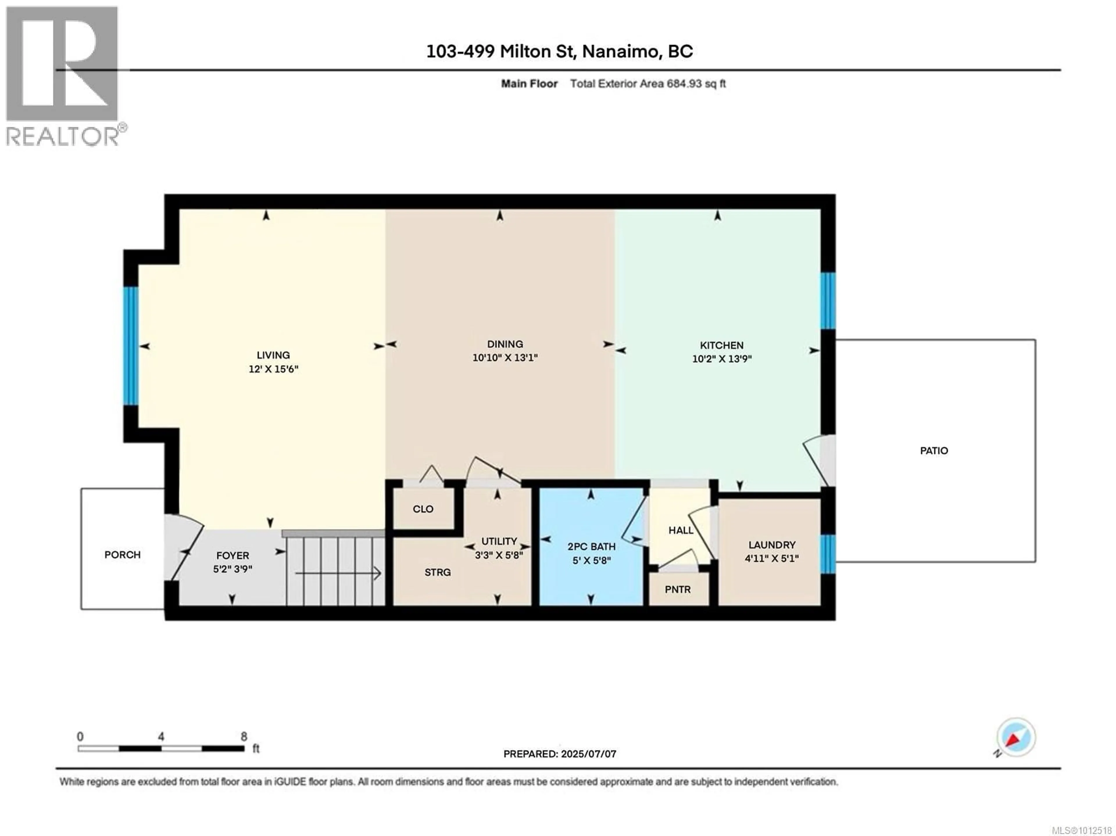 Floor plan for 103 - 499 MILTON STREET, Nanaimo British Columbia V9R2K9