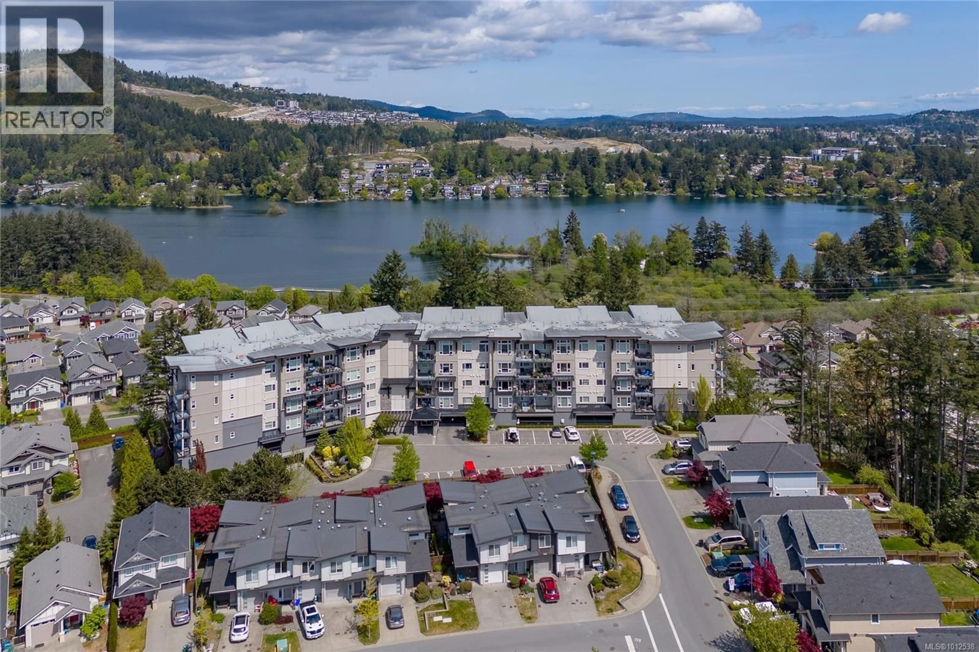 A pic from outside/outdoor area/front of a property/back of a property/a pic from drone, water/lake/river/ocean view for 415 - 1145 SIKORSKY ROAD, Langford British Columbia V9B0M8