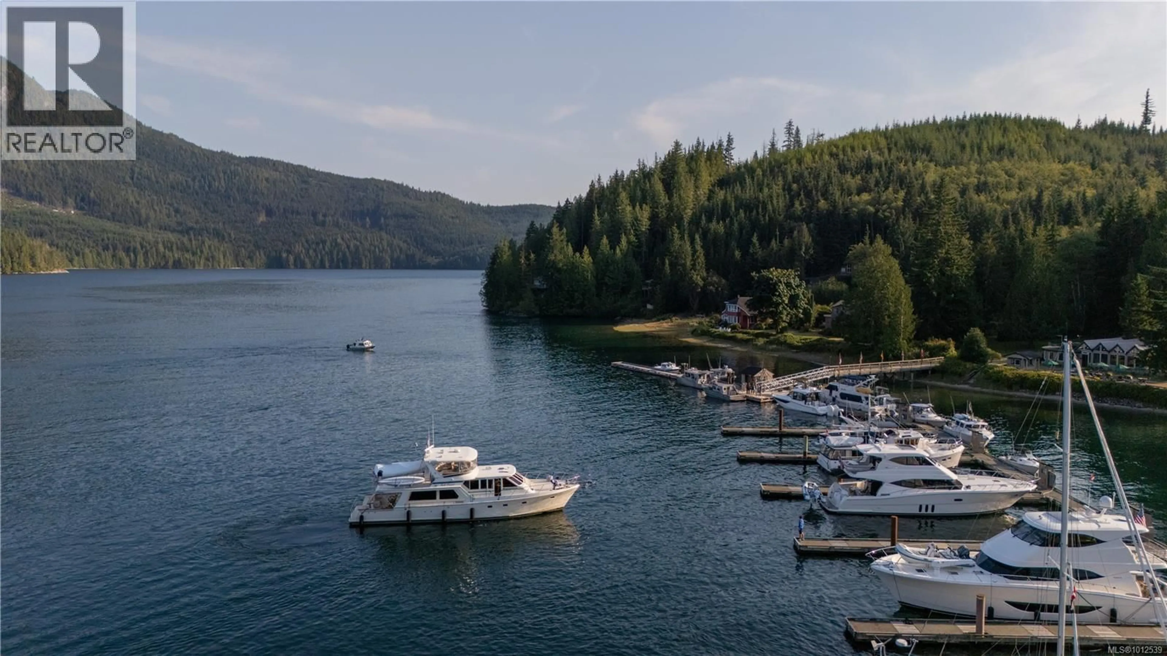 A pic from outside/outdoor area/front of a property/back of a property/a pic from drone, water/lake/river/ocean view for 6 CHERRY LANE, West Thurlow Island British Columbia V0P1B0