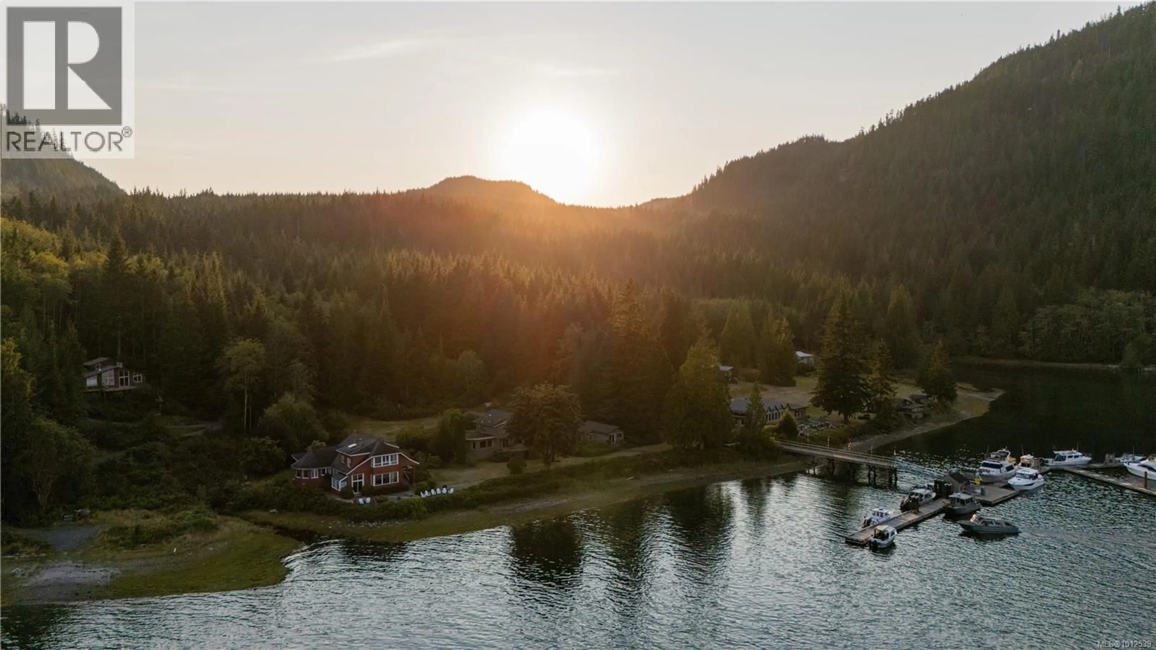 A pic from outside/outdoor area/front of a property/back of a property/a pic from drone, water/lake/river/ocean view for 6 CHERRY LANE, West Thurlow Island British Columbia V0P1B0