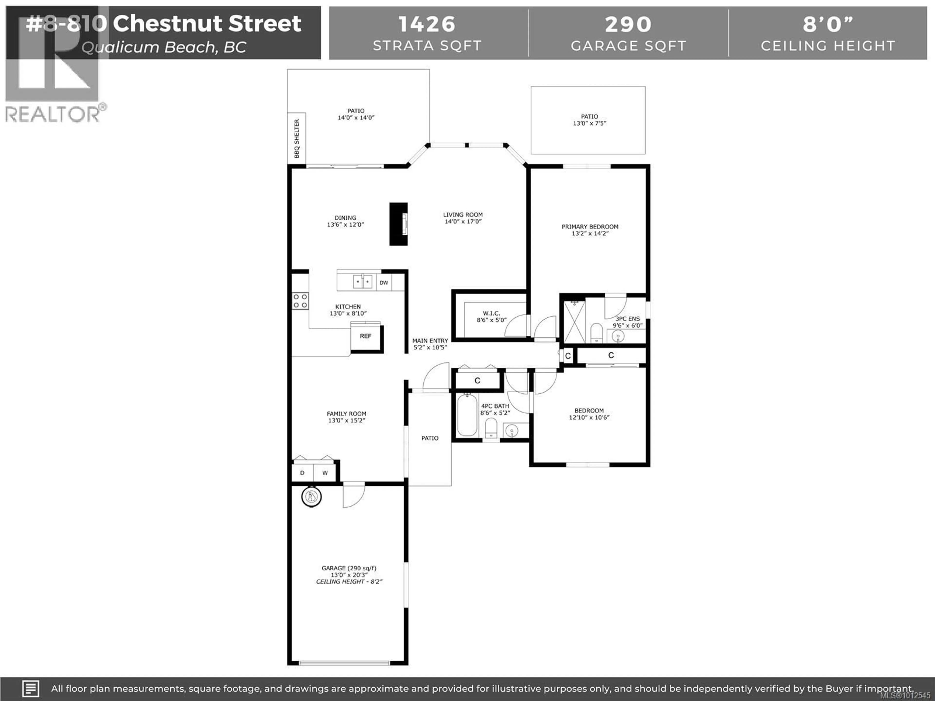 Floor plan for 8 - 810 CHESTNUT STREET, Qualicum Beach British Columbia V9K2M6
