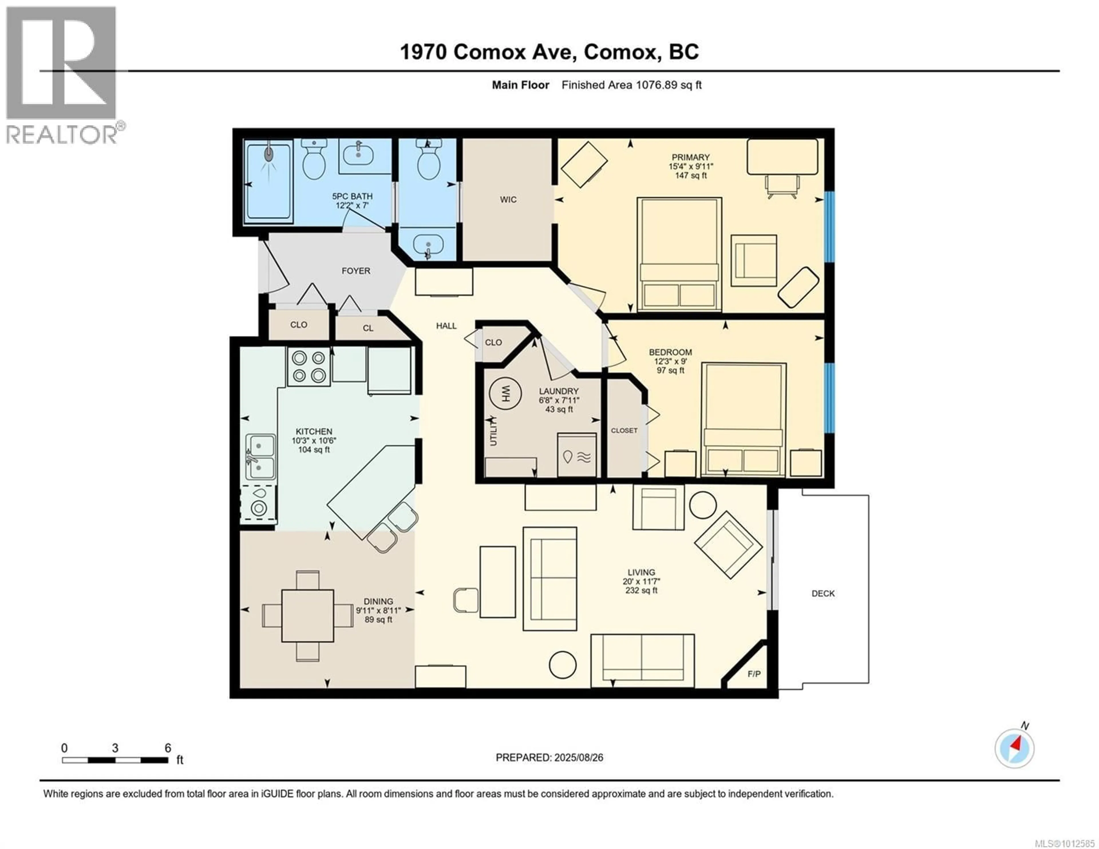Floor plan for 206 - 1970 COMOX AVENUE, Comox British Columbia V9M3M7
