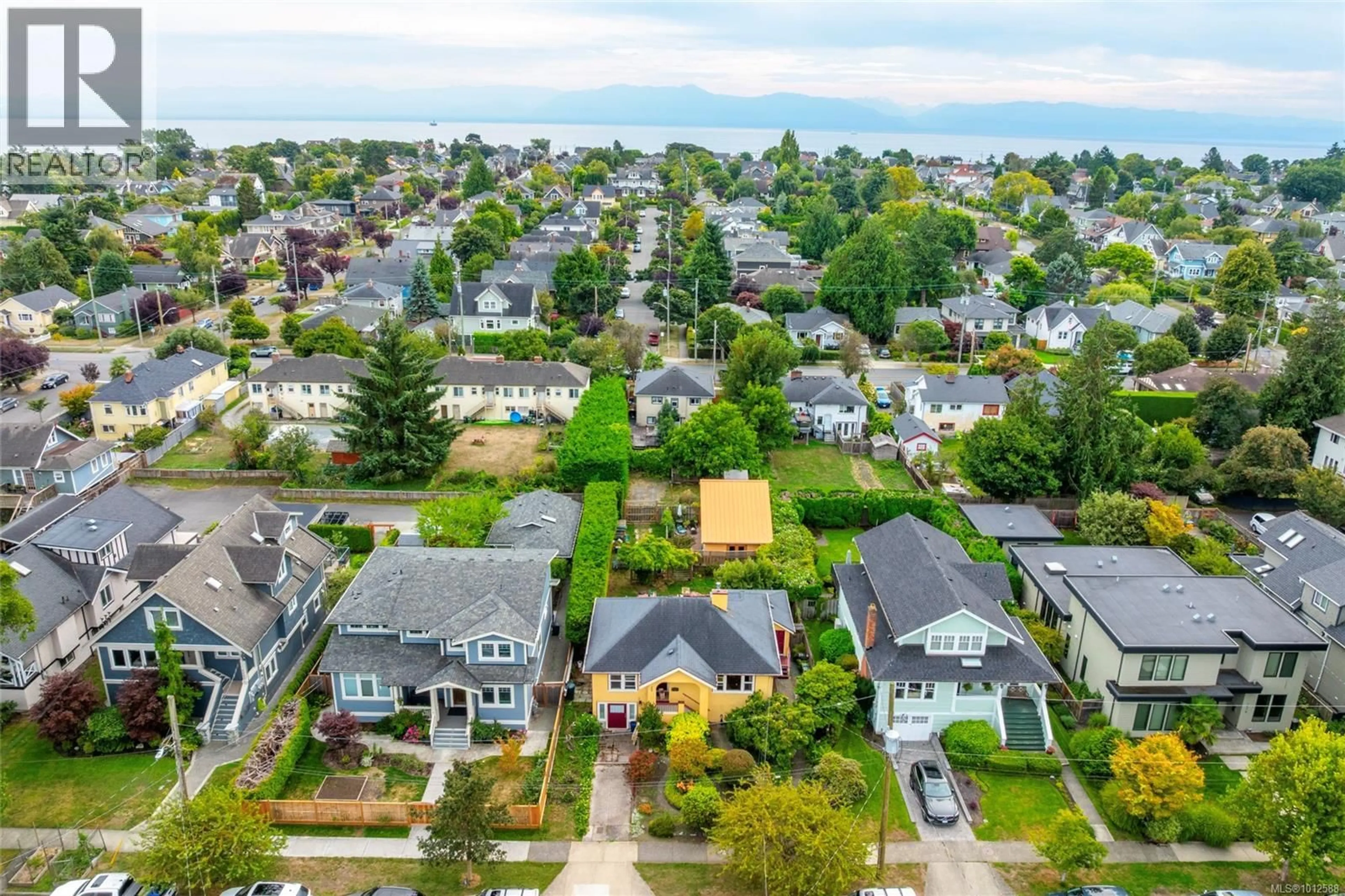 A pic from outside/outdoor area/front of a property/back of a property/a pic from drone, street for 1235 CHAPMAN STREET, Victoria British Columbia V8V2T7