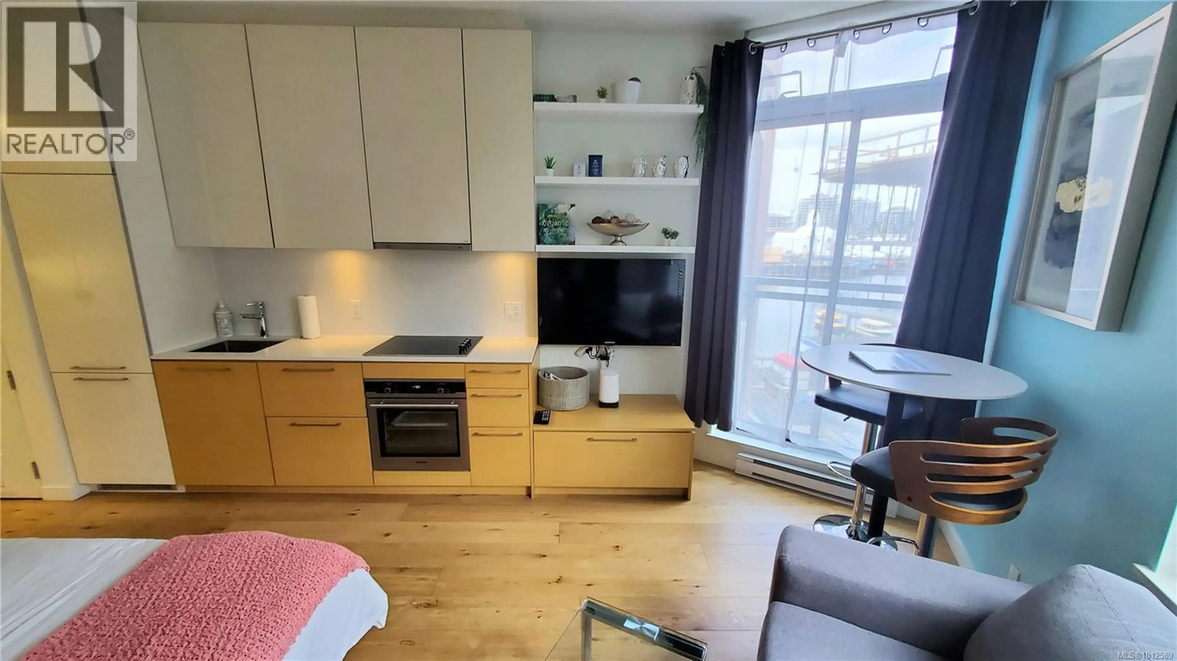 Standard kitchen, wood/laminate floor for 106 - 456 PANDORA AVENUE, Victoria British Columbia V8W0E3