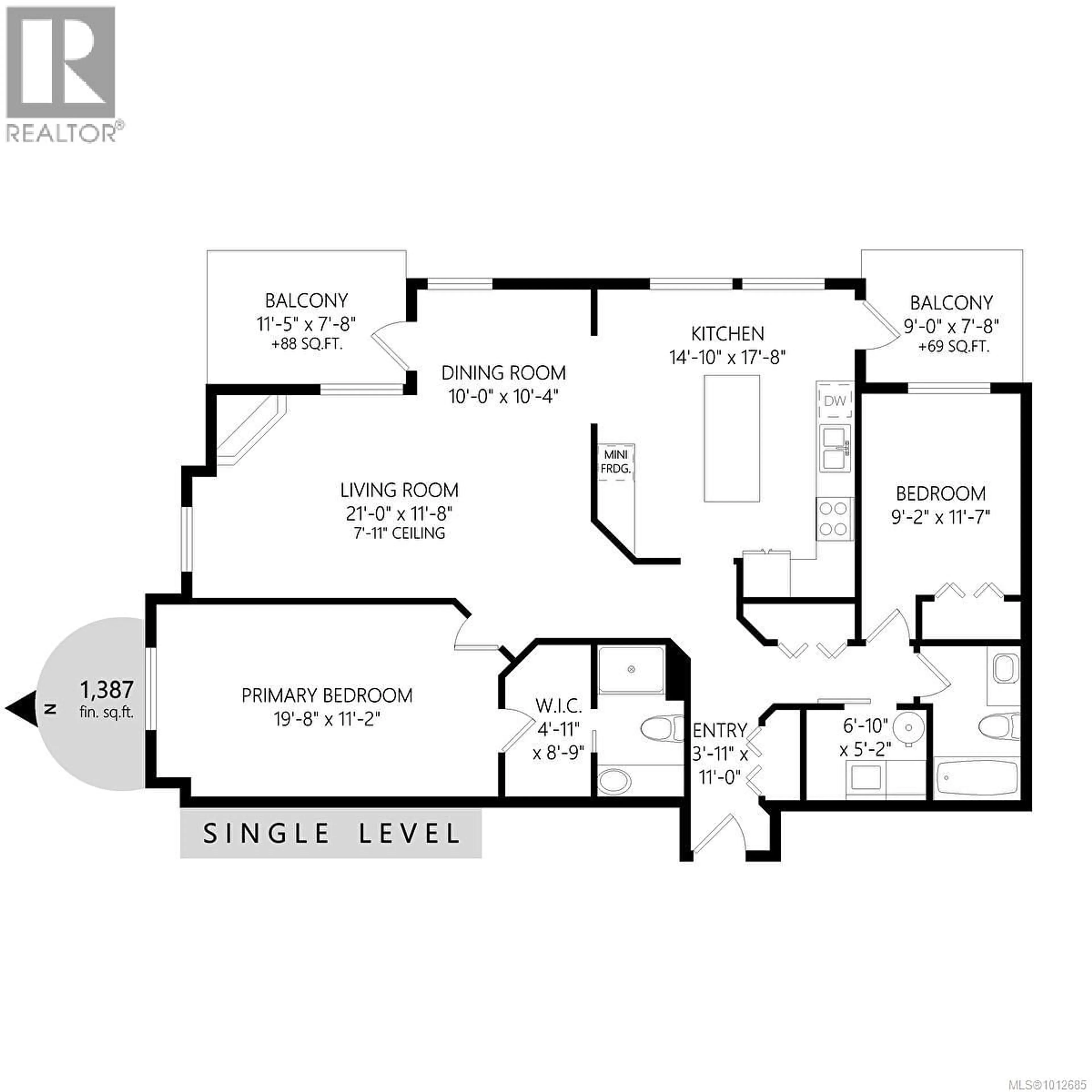 Floor plan for 204 - 2421 SIDNEY AVENUE, Sidney British Columbia V8L1Y8