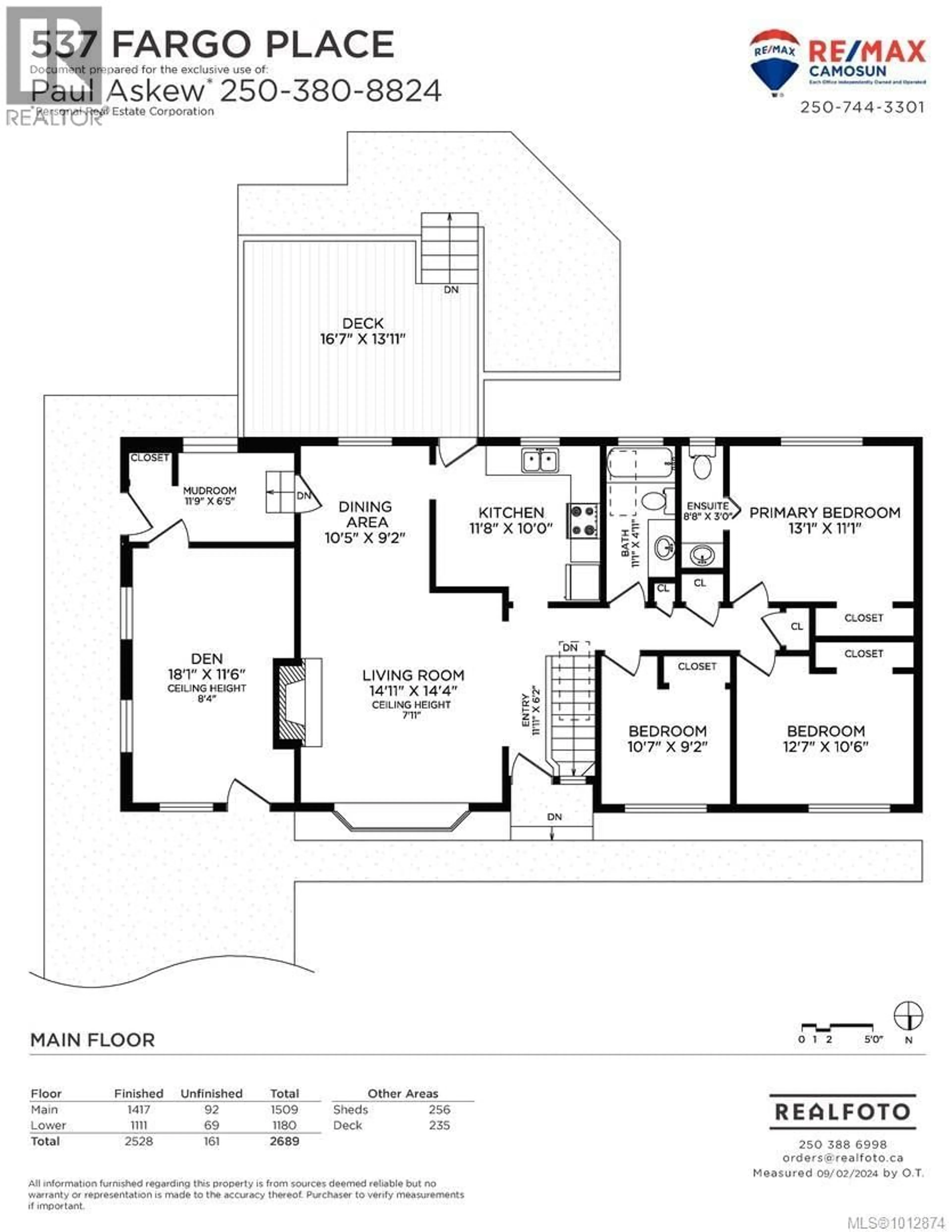 Floor plan for 537 FARGO PLACE, Colwood British Columbia V9C2L9