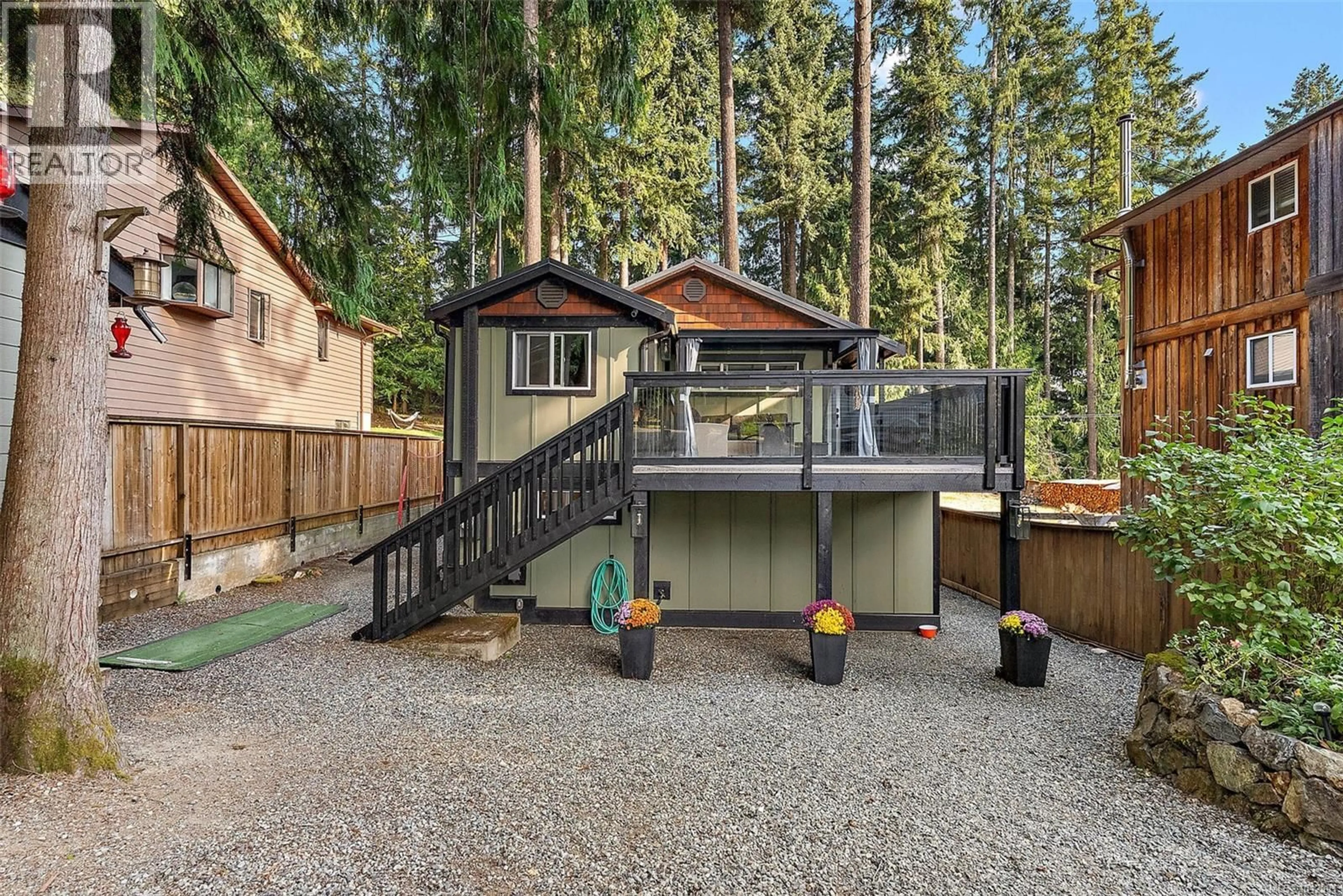 Patio, forest/trees view for 2123 SARITA ROAD, Shawnigan Lake British Columbia V0R2W0
