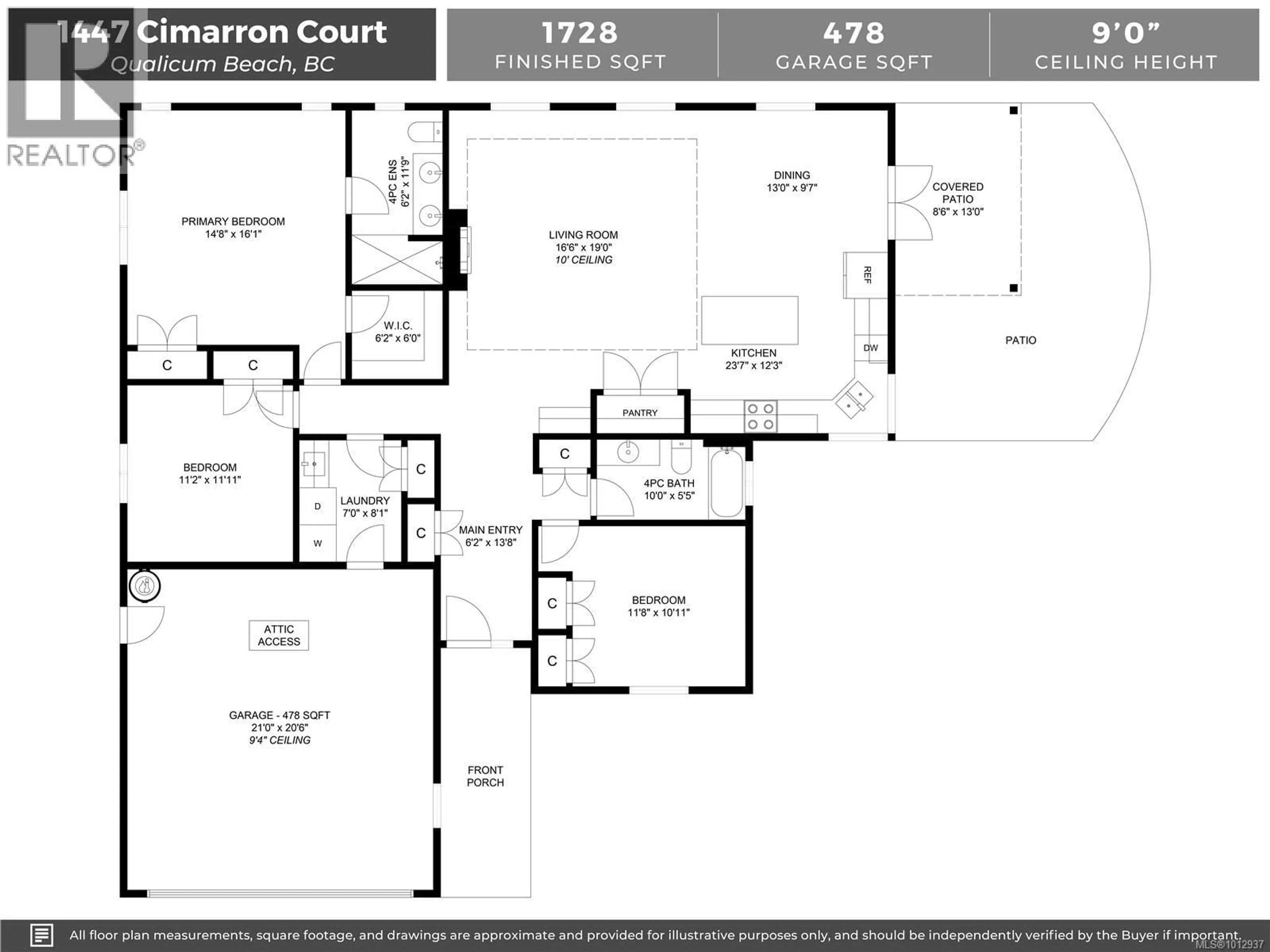 Floor plan for 1447 CIMARRON COURT, Parksville British Columbia V9P1X3