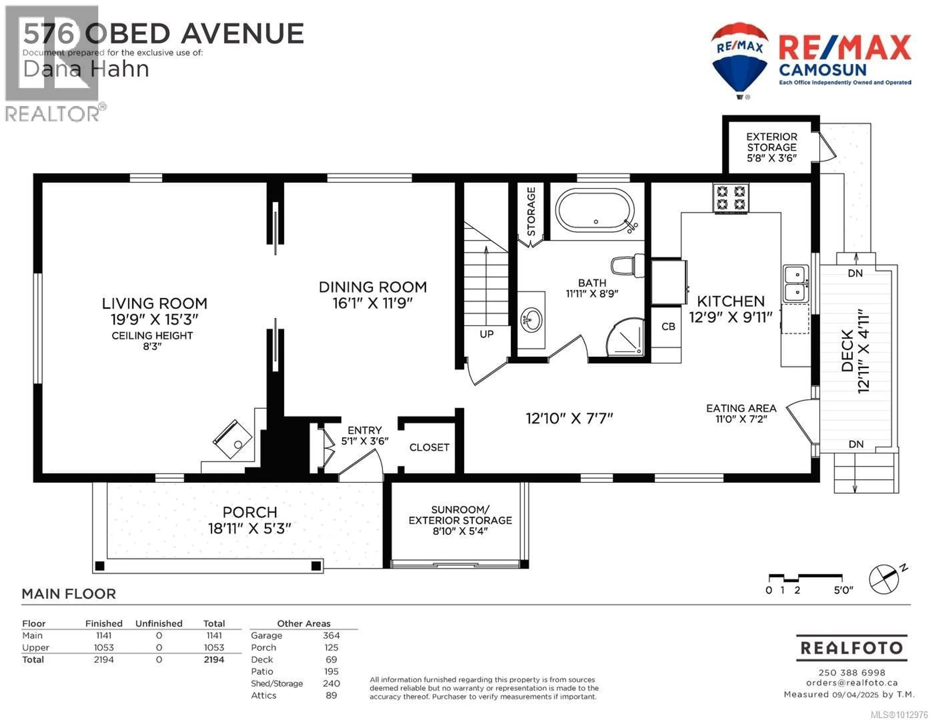 Floor plan for 576 OBED AVENUE, Saanich British Columbia V9A1K5