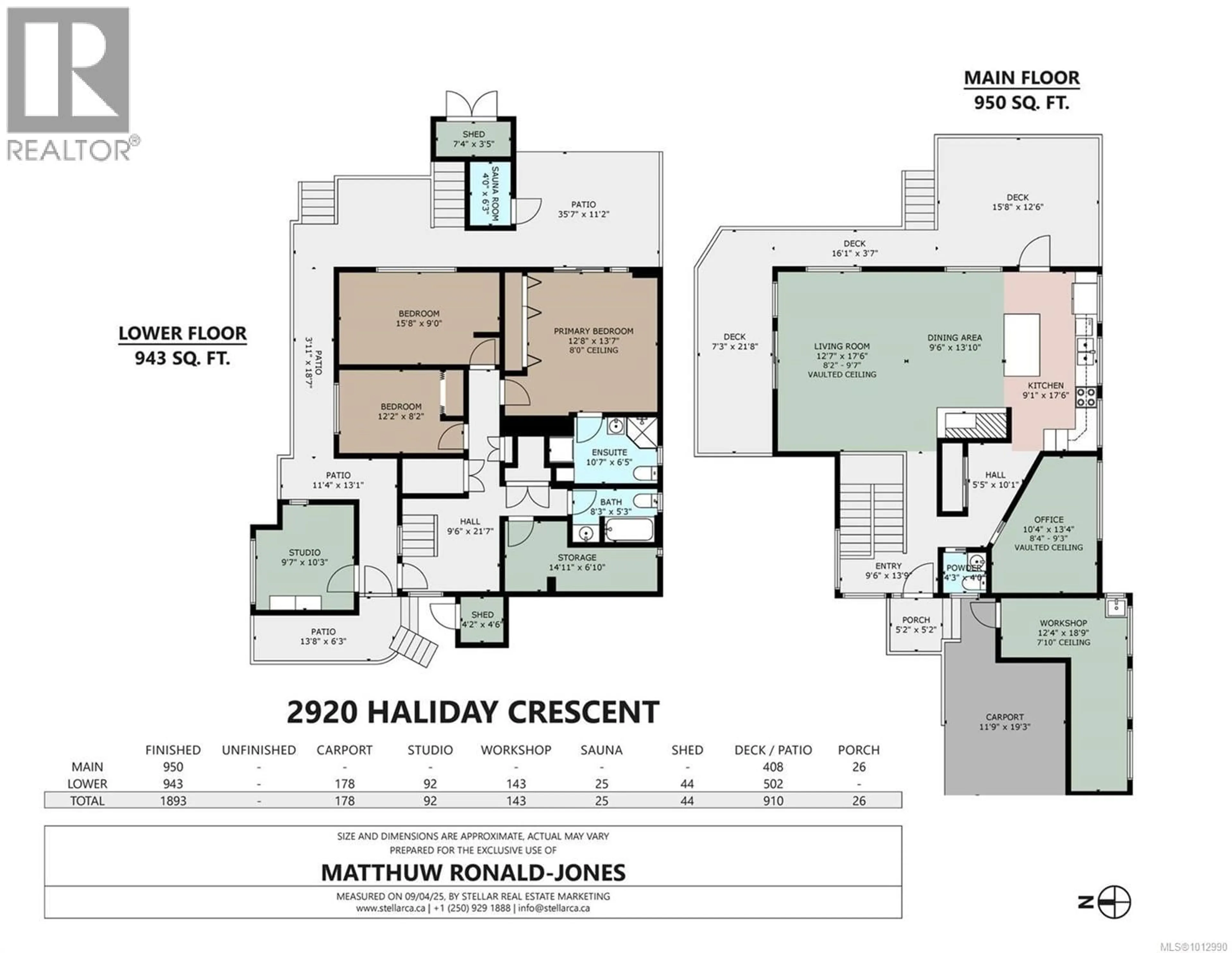 Floor plan for 2920 HALIDAY CRESCENT, Nanaimo British Columbia V9T1B1