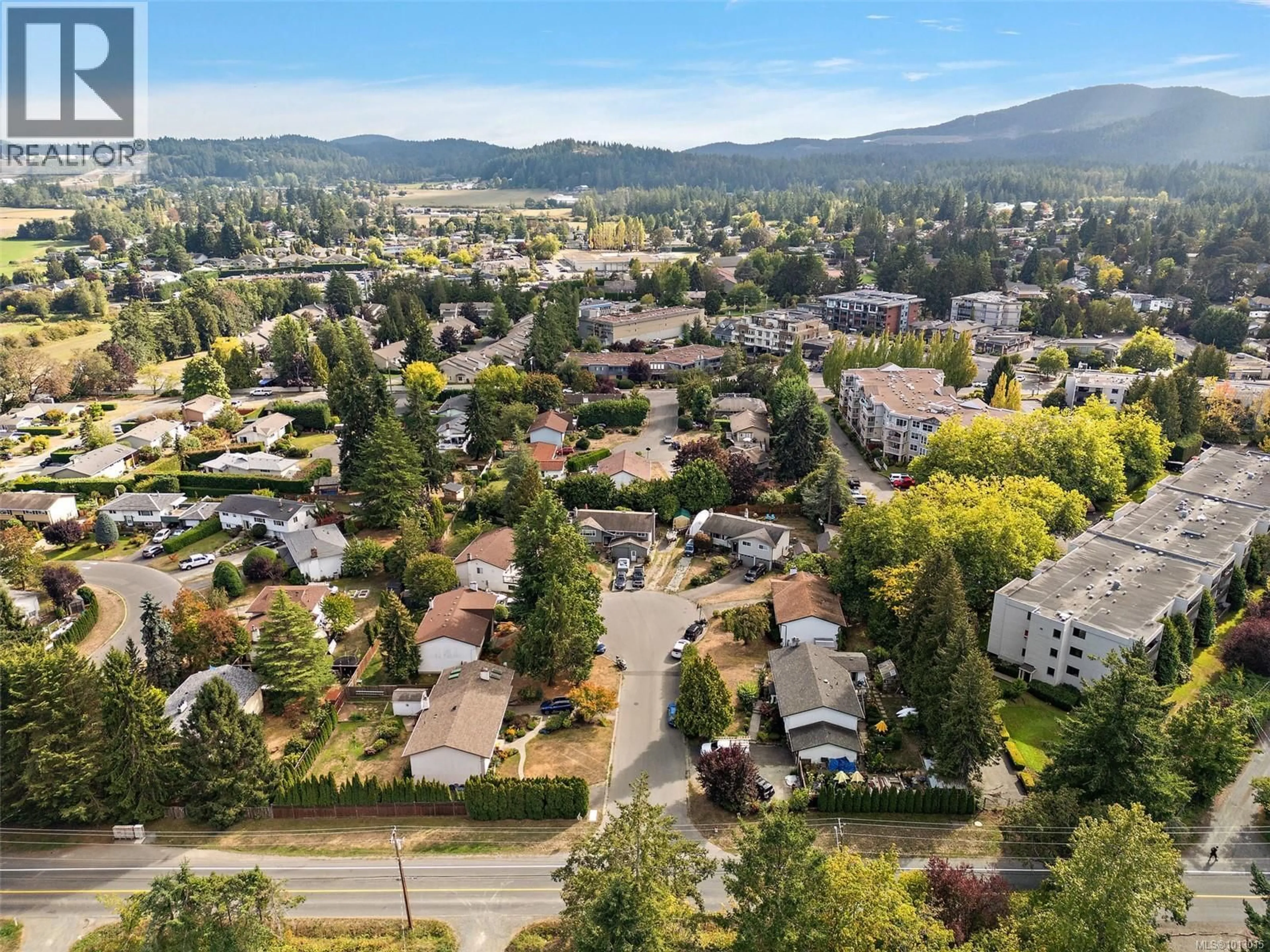 A pic from outside/outdoor area/front of a property/back of a property/a pic from drone, mountain view for 7254 ENID PLACE, Central Saanich British Columbia V8M1H3