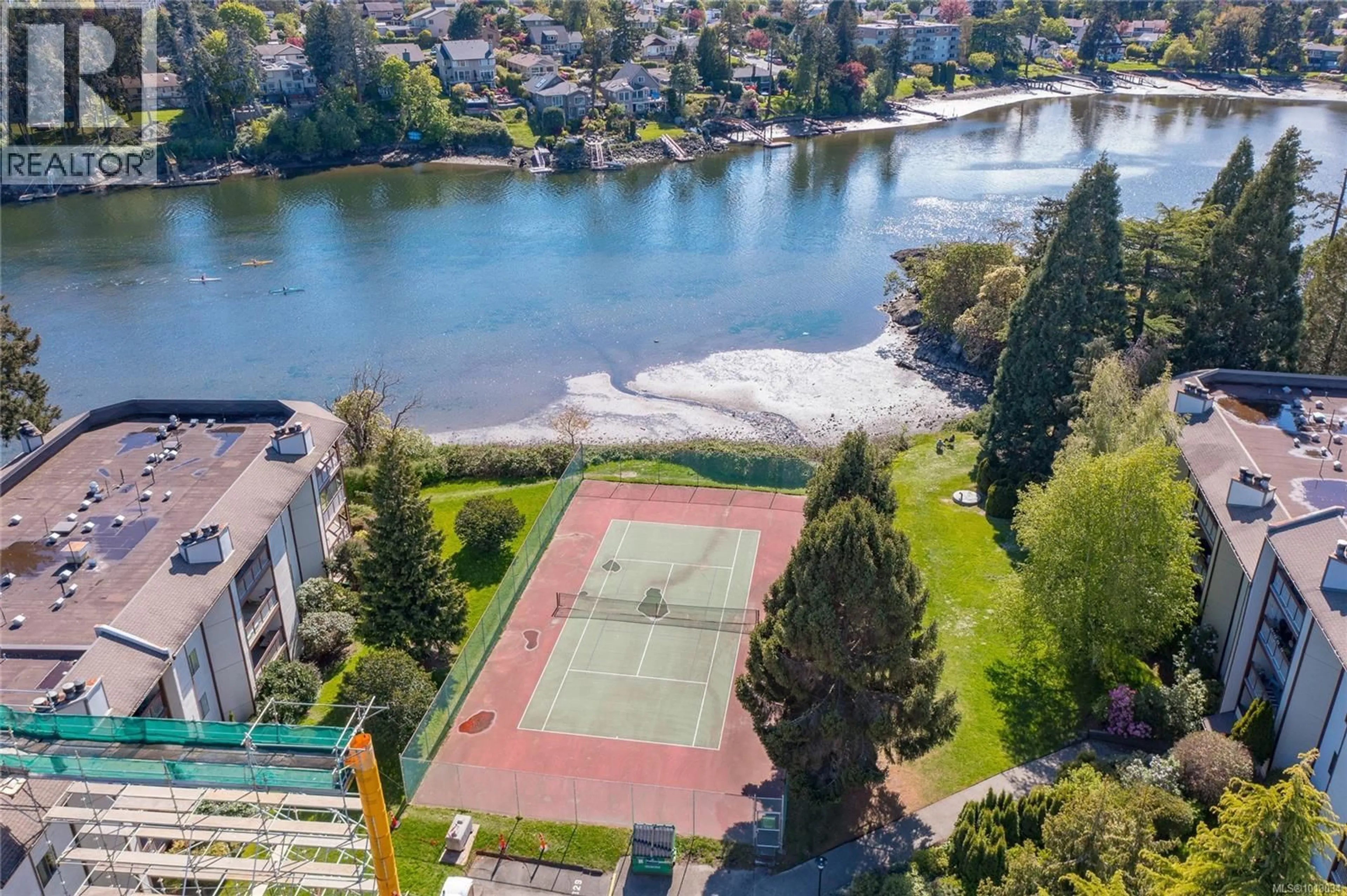 A pic from outside/outdoor area/front of a property/back of a property/a pic from drone, water/lake/river/ocean view for 512 - 75 GORGE ROAD WEST, Saanich British Columbia V9A7A9