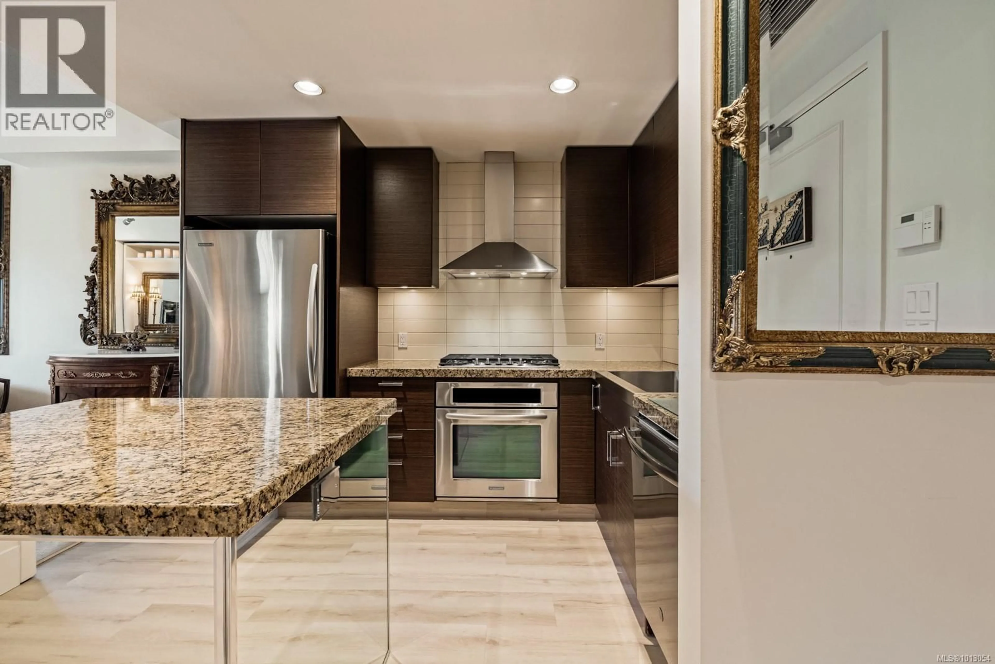 Contemporary kitchen, ceramic/tile floor for 610 - 1400 LYNBURNE PLACE, Langford British Columbia V9B0A4