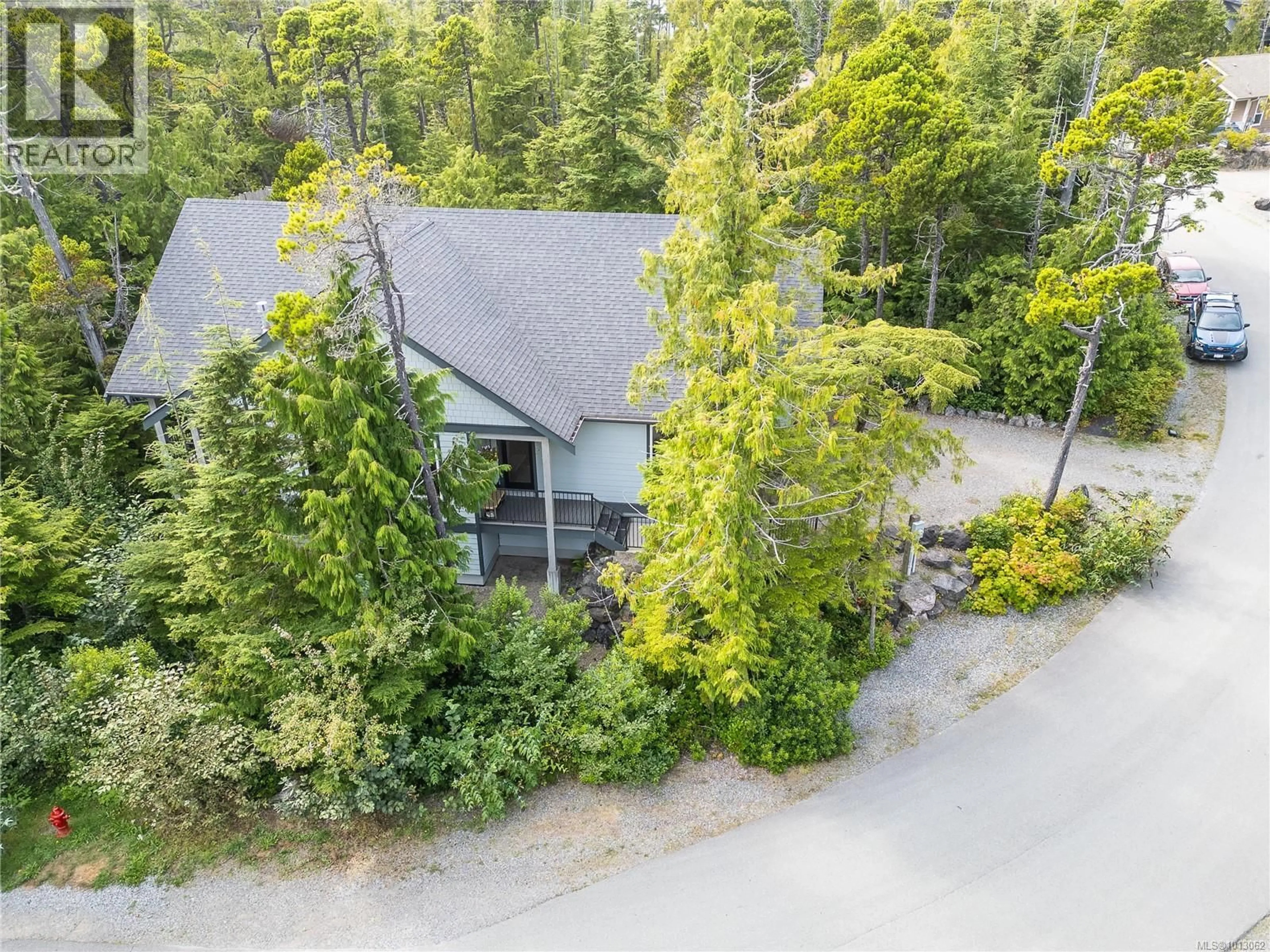 A pic from outside/outdoor area/front of a property/back of a property/a pic from drone, forest/trees view for 1840 CEDAR GROVE PLACE, Ucluelet British Columbia V0R3A0