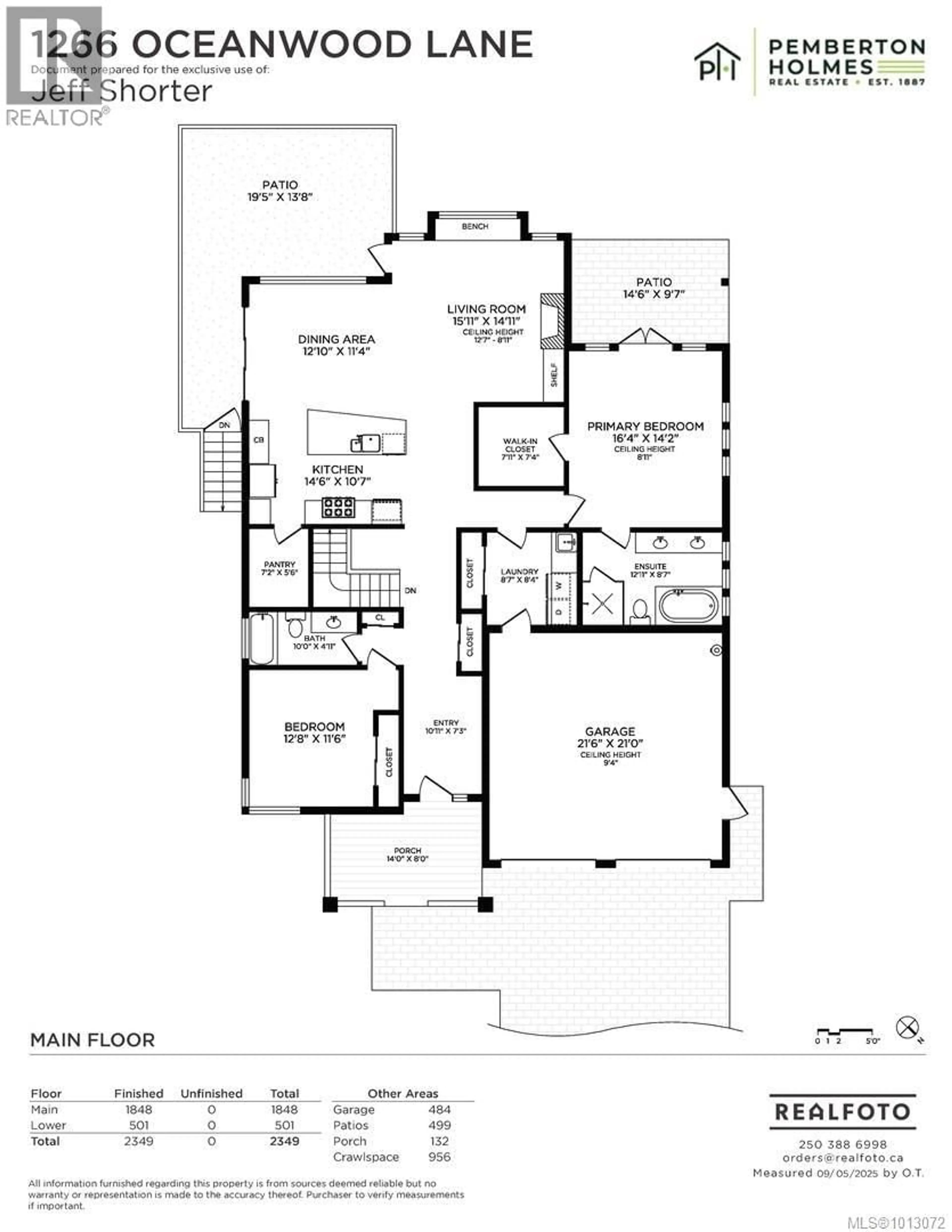 Floor plan for 1266 OCEANWOOD LANE, Saanich British Columbia V8X0A4