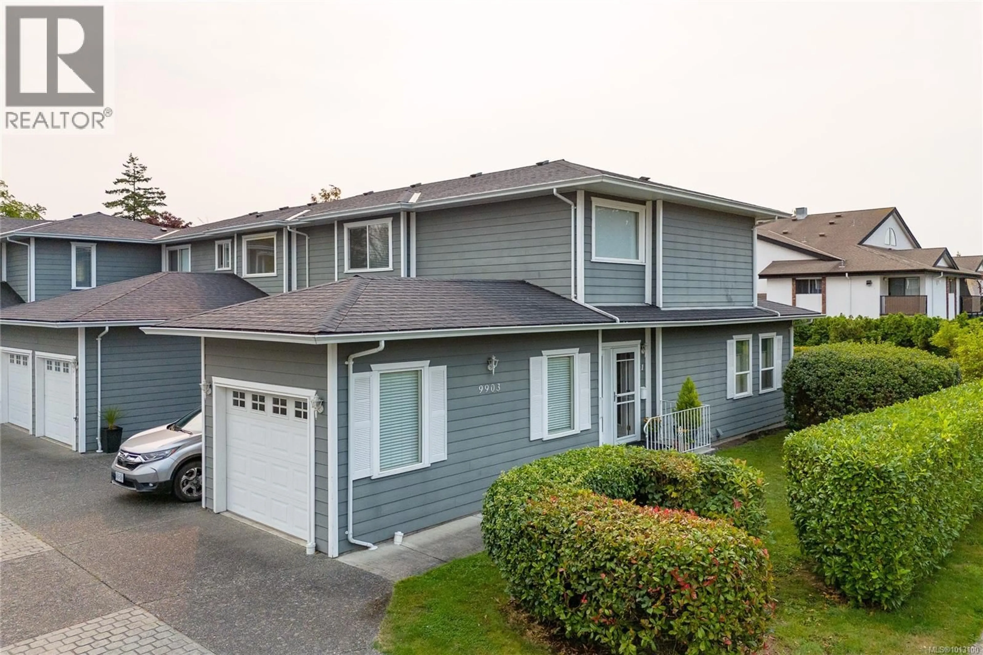Home with vinyl exterior material, street for 1 - 9903 RESTHAVEN DRIVE, Sidney British Columbia V8L3E9