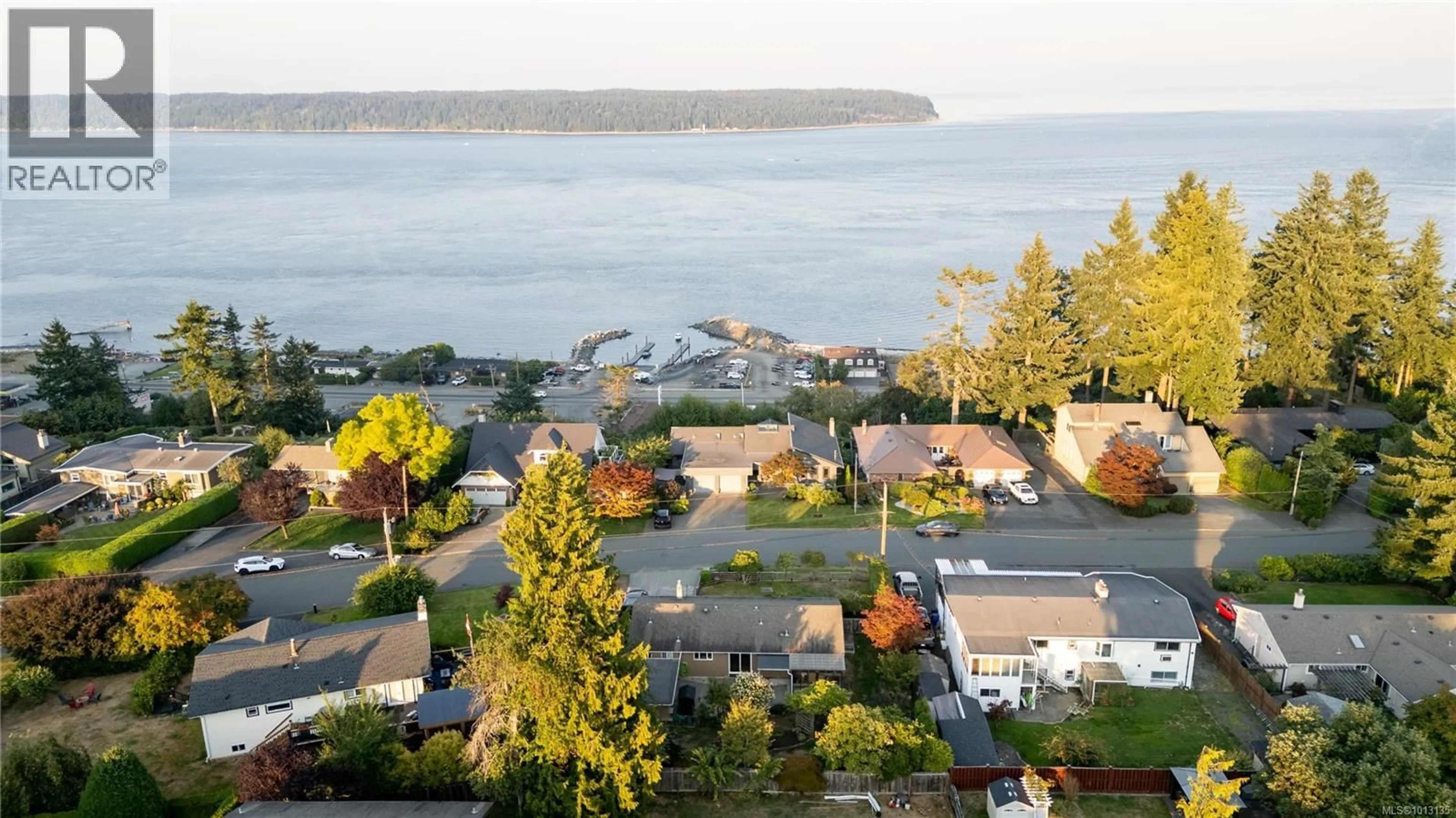 A pic from outside/outdoor area/front of a property/back of a property/a pic from drone, water/lake/river/ocean view for 1038 ASH STREET, Campbell River British Columbia V9W1G5