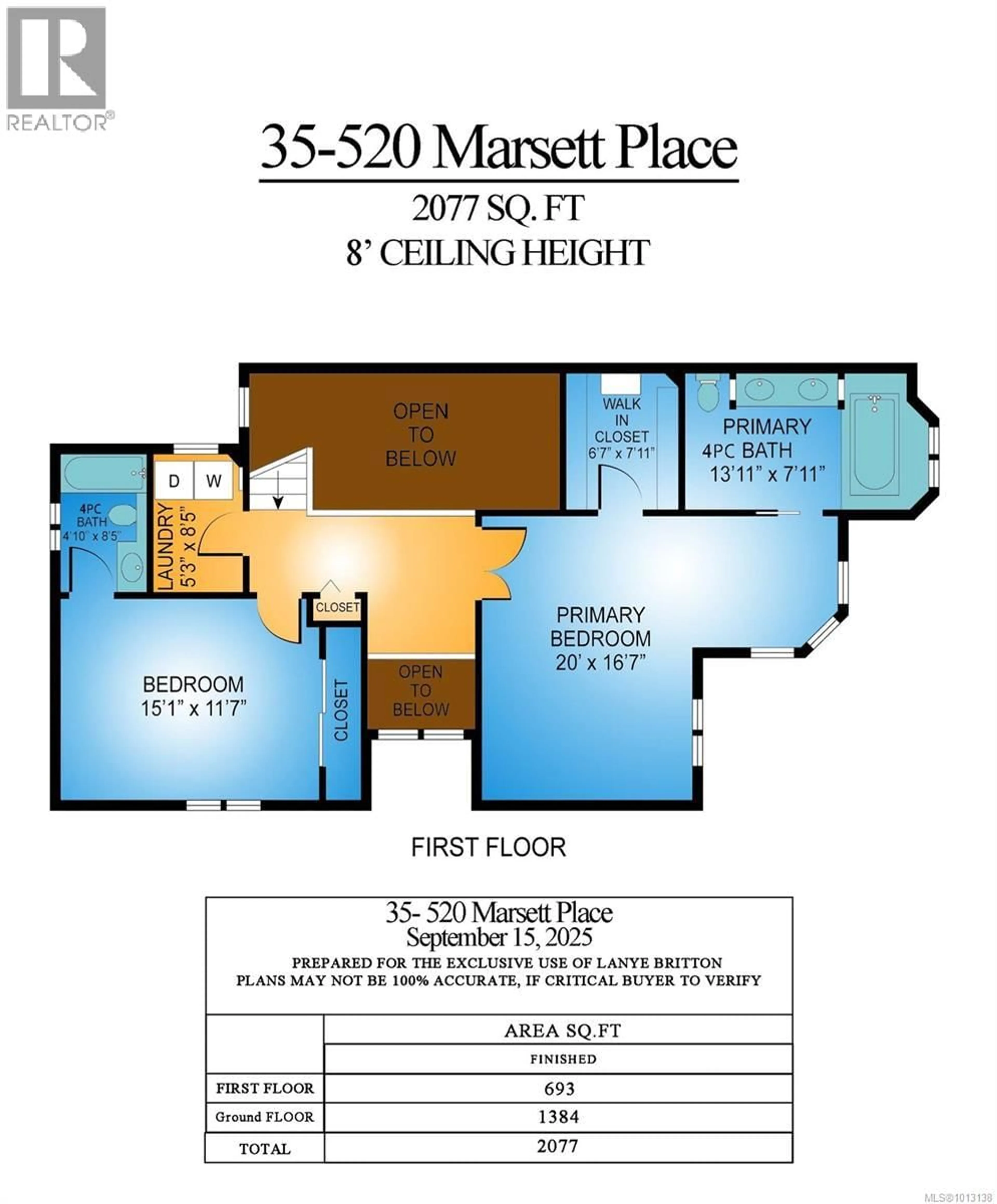 Floor plan for 35 - 520 MARSETT PLACE, Saanich British Columbia V8Z7J1