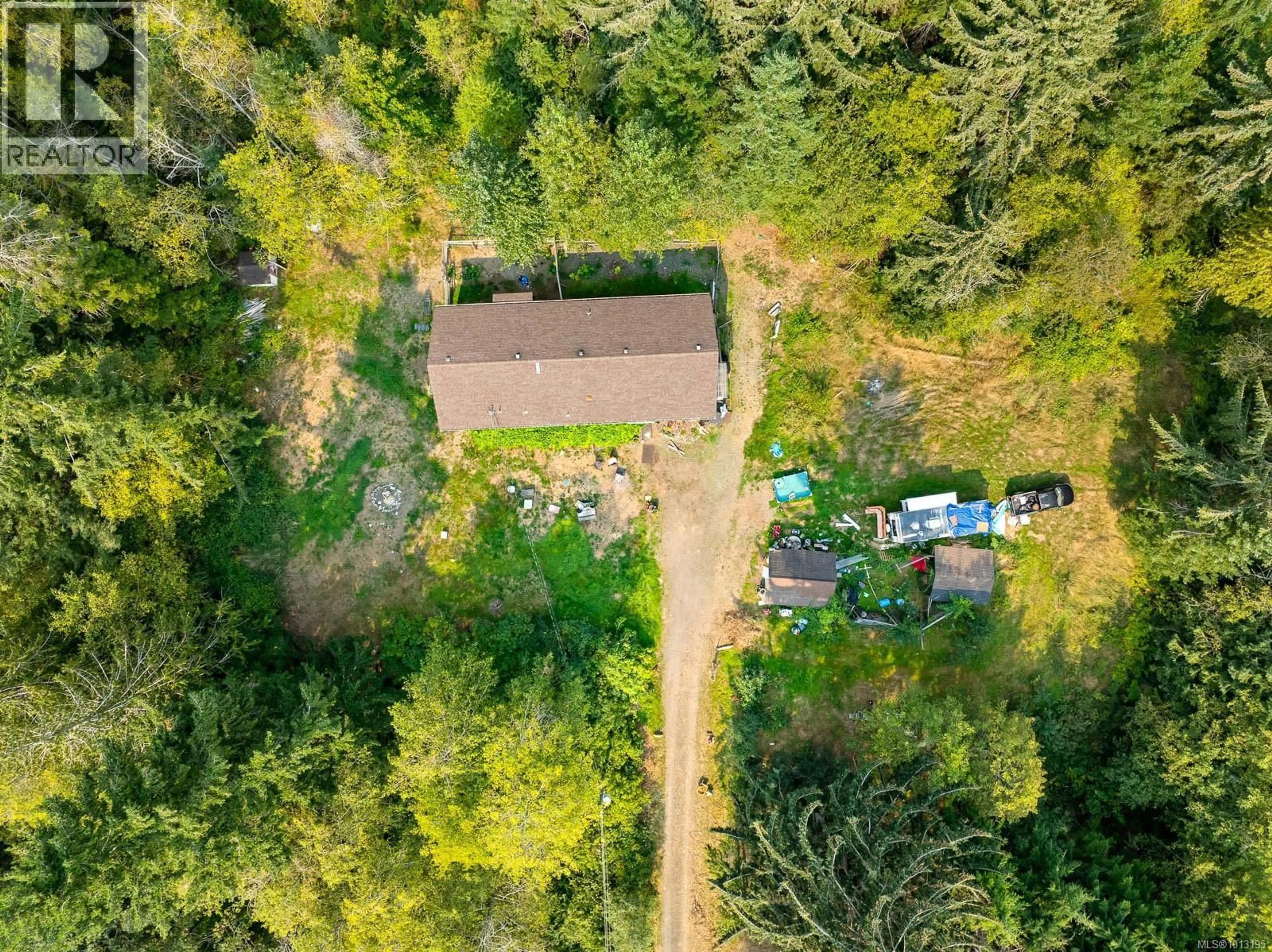 A pic from outside/outdoor area/front of a property/back of a property/a pic from drone, forest/trees view for 2180 SCHULZ ROAD, Black Creek British Columbia V9J1K5