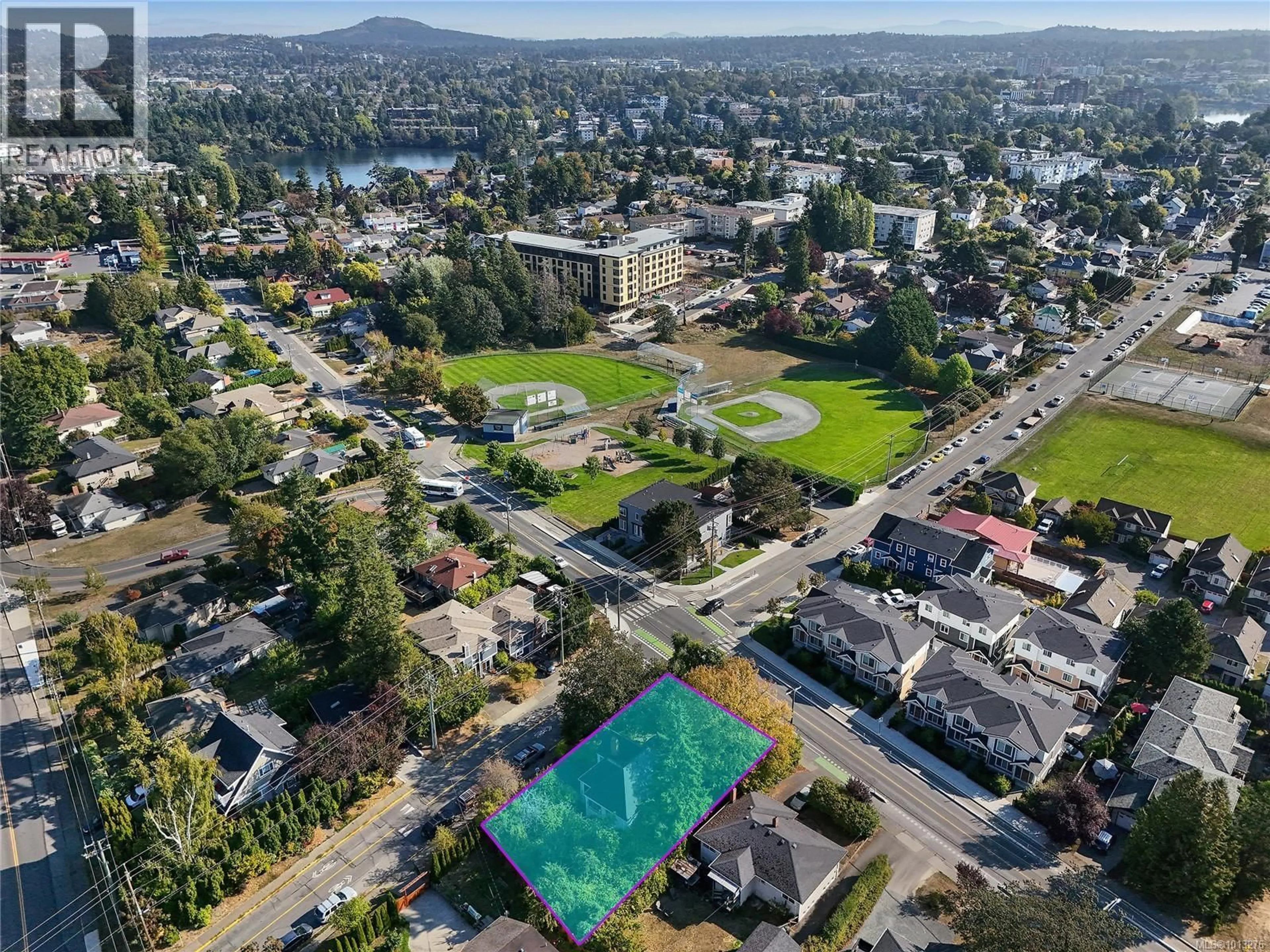 A pic from outside/outdoor area/front of a property/back of a property/a pic from drone, mountain view for 832 LAMPSON STREET, Esquimalt British Columbia V9A6B2