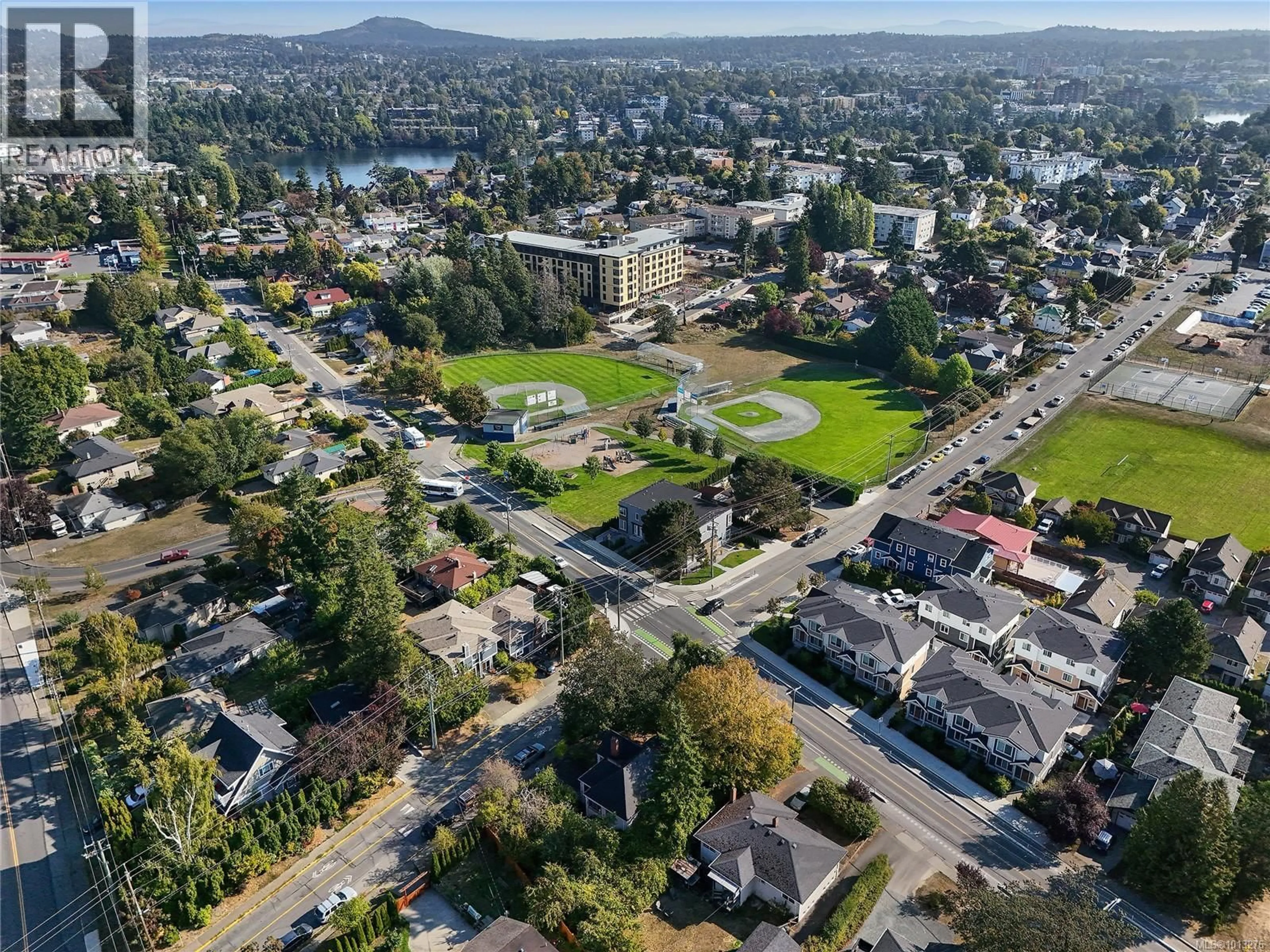A pic from outside/outdoor area/front of a property/back of a property/a pic from drone, mountain view for 832 LAMPSON STREET, Esquimalt British Columbia V9A6B2