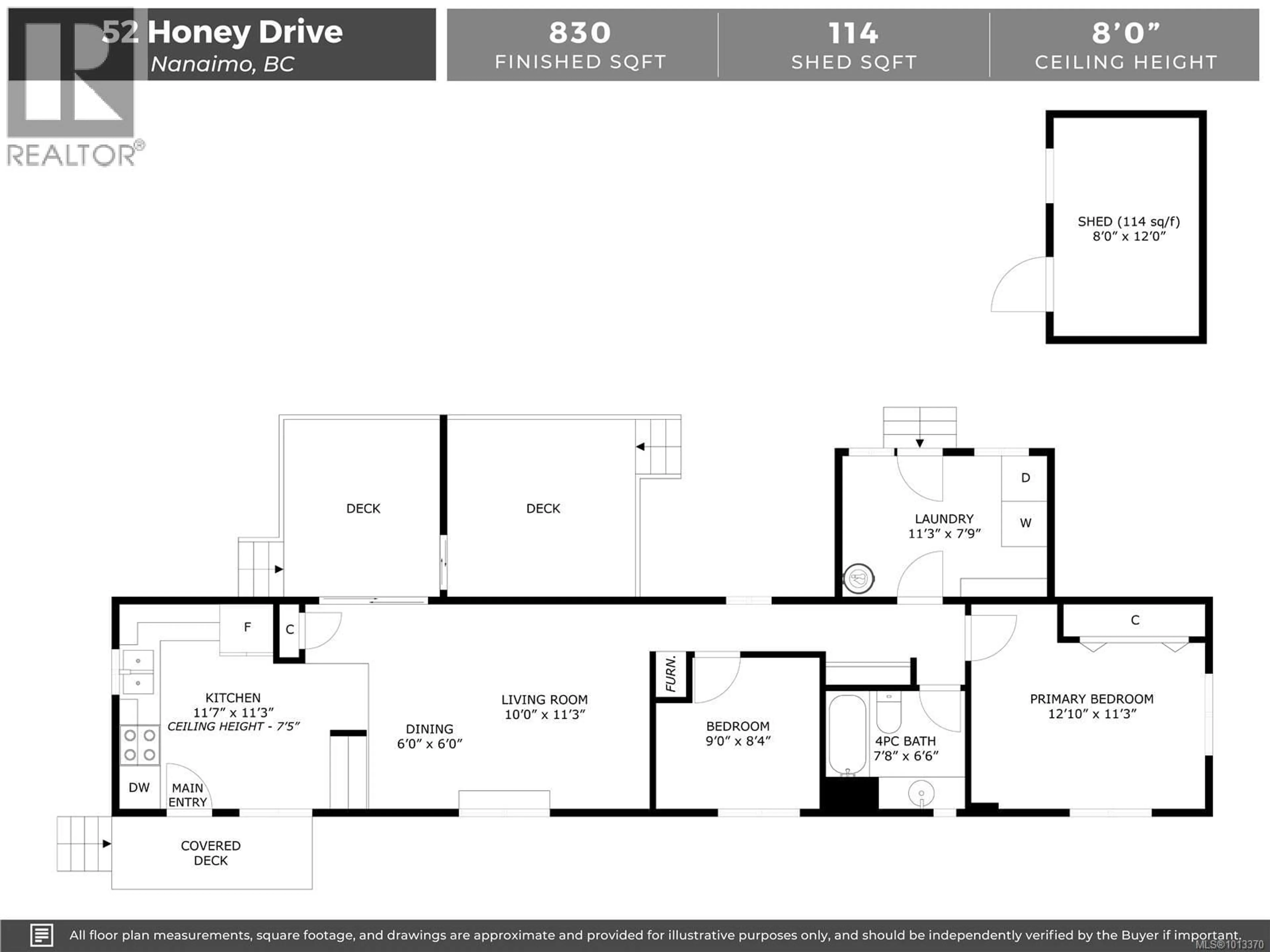 Floor plan for 52 HONEY DRIVE, Nanaimo British Columbia V9R5N1