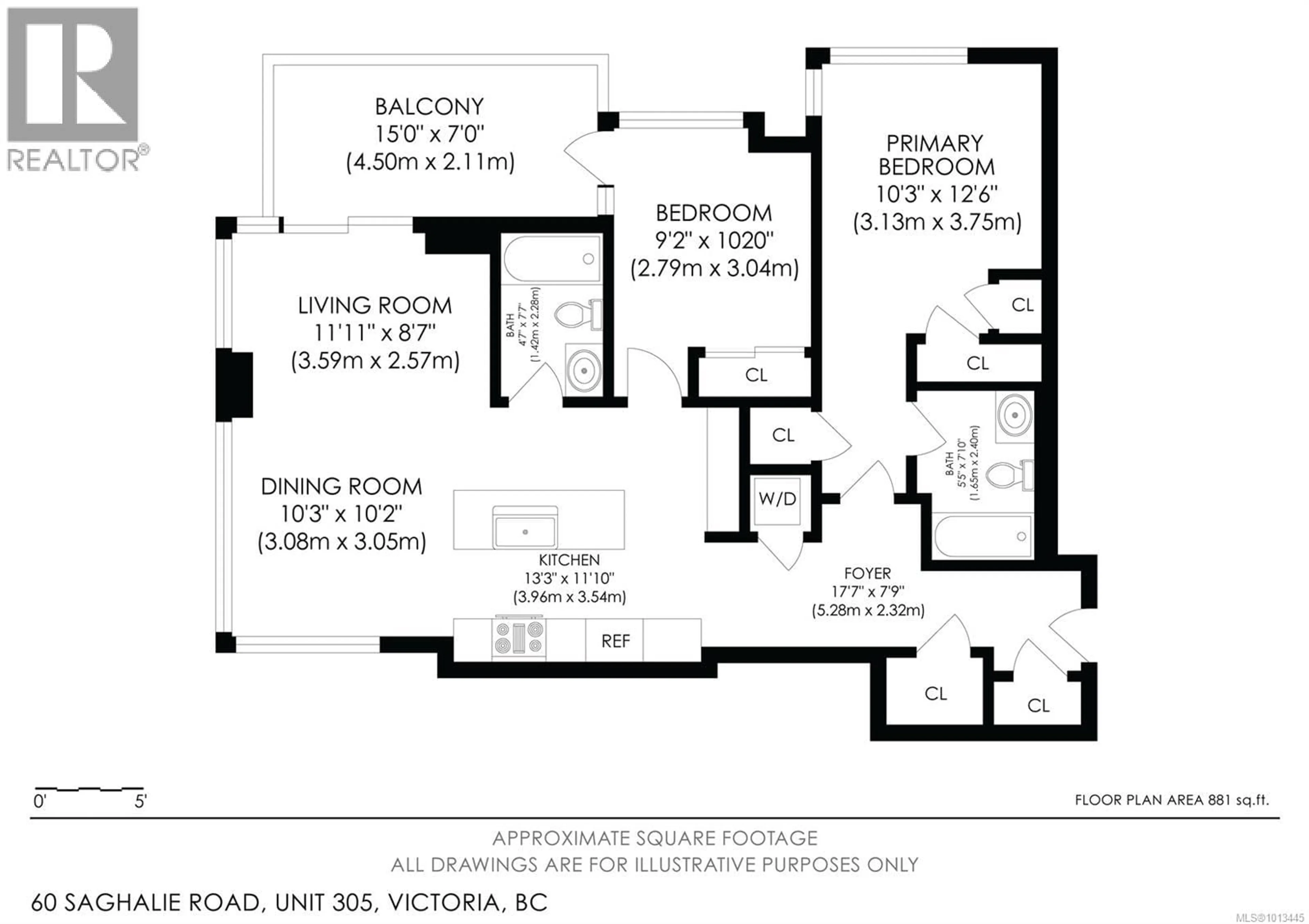 Floor plan for 305 - 60 SAGHALIE ROAD, Victoria British Columbia V9A0H1