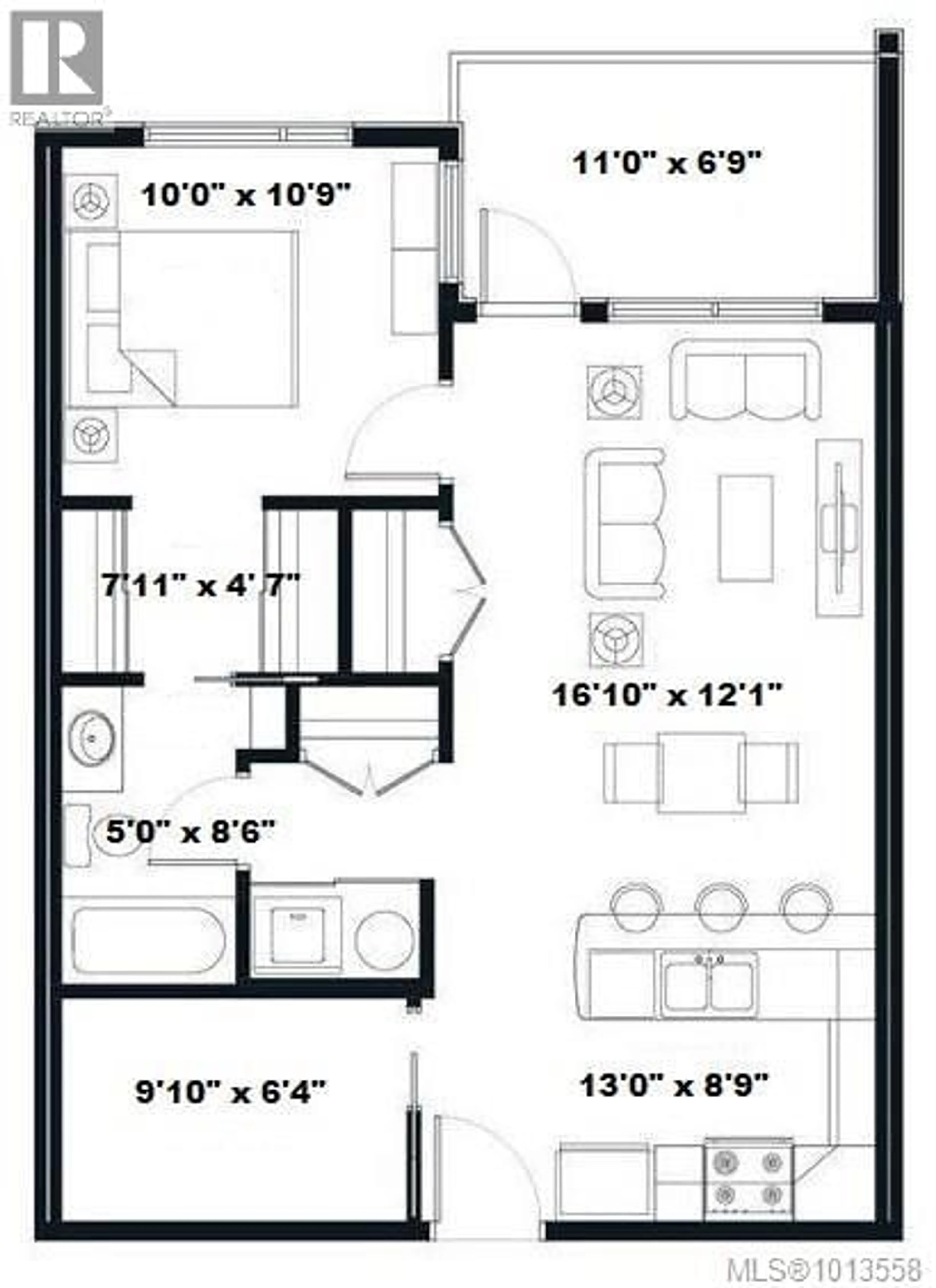 Floor plan for 308 - 525 THIRD STREET, Nanaimo British Columbia V9R1W7