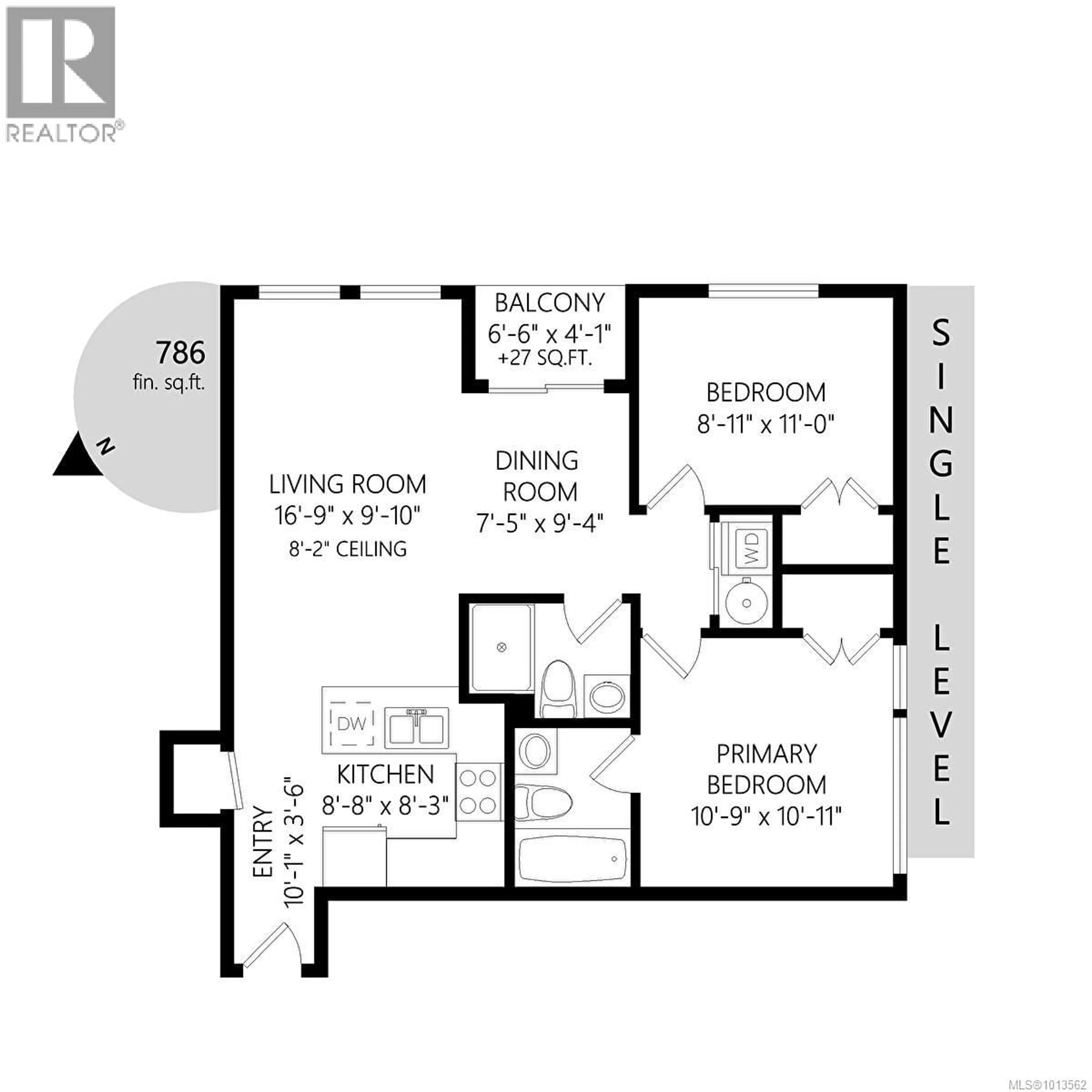Floor plan for 303 - 1615 BAY STREET, Victoria British Columbia V8R2B7