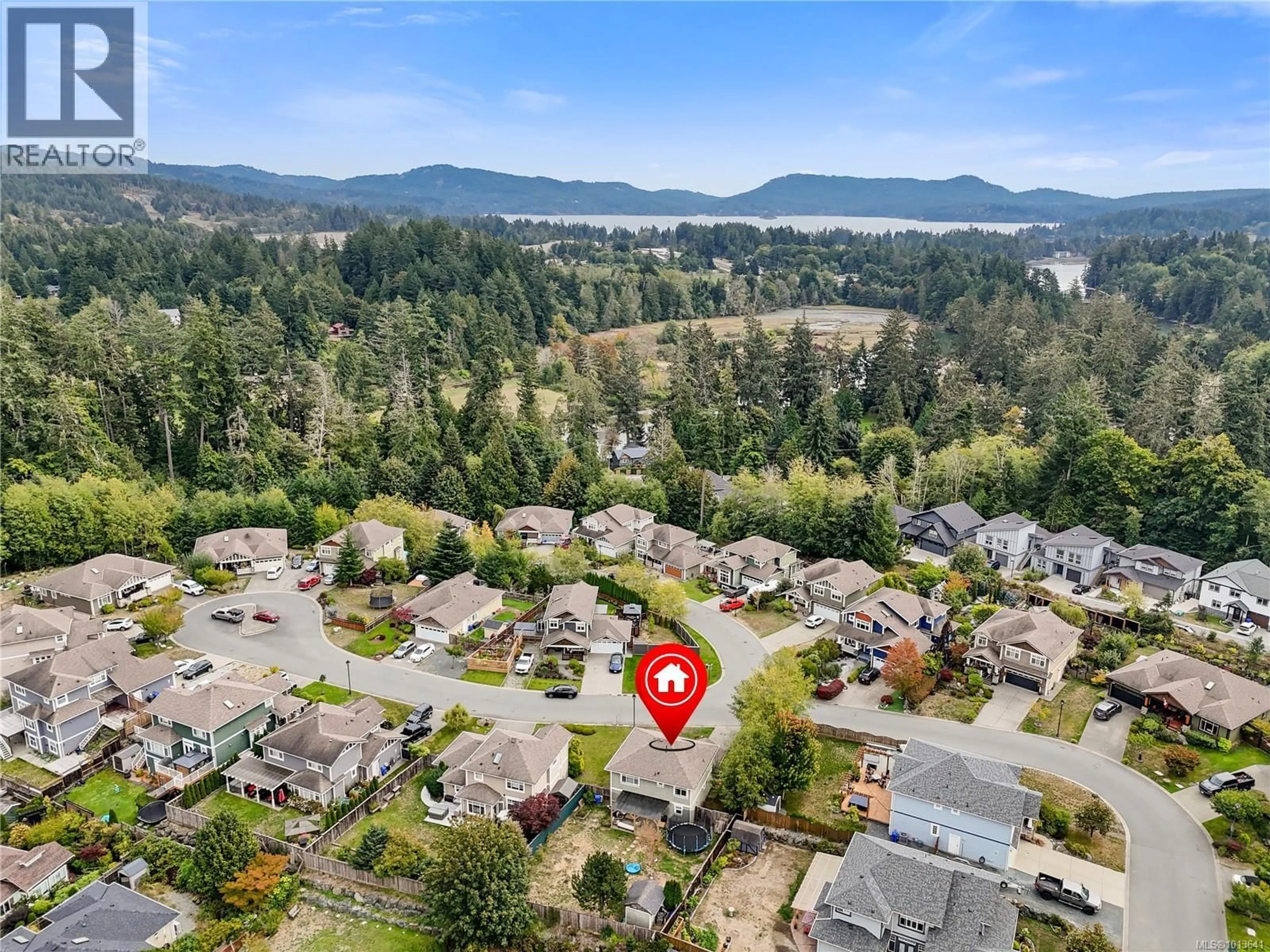 A pic from outside/outdoor area/front of a property/back of a property/a pic from drone, mountain view for 2313 DEMAMIEL PLACE, Sooke British Columbia V9Z0Y4