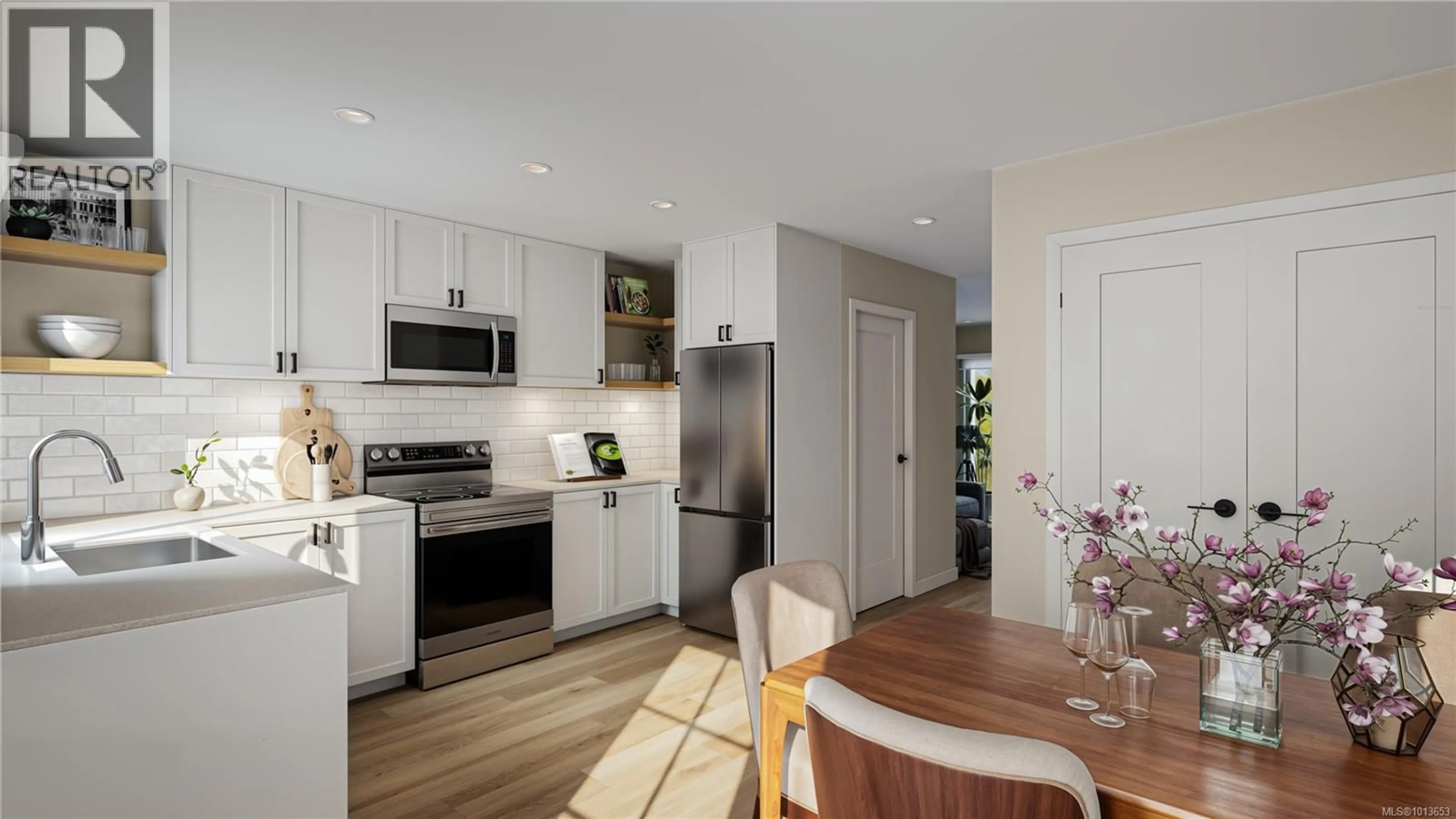 Open concept kitchen, wood/laminate floor for 40 - 703 TURNER ROAD, Parksville British Columbia V9P1T7