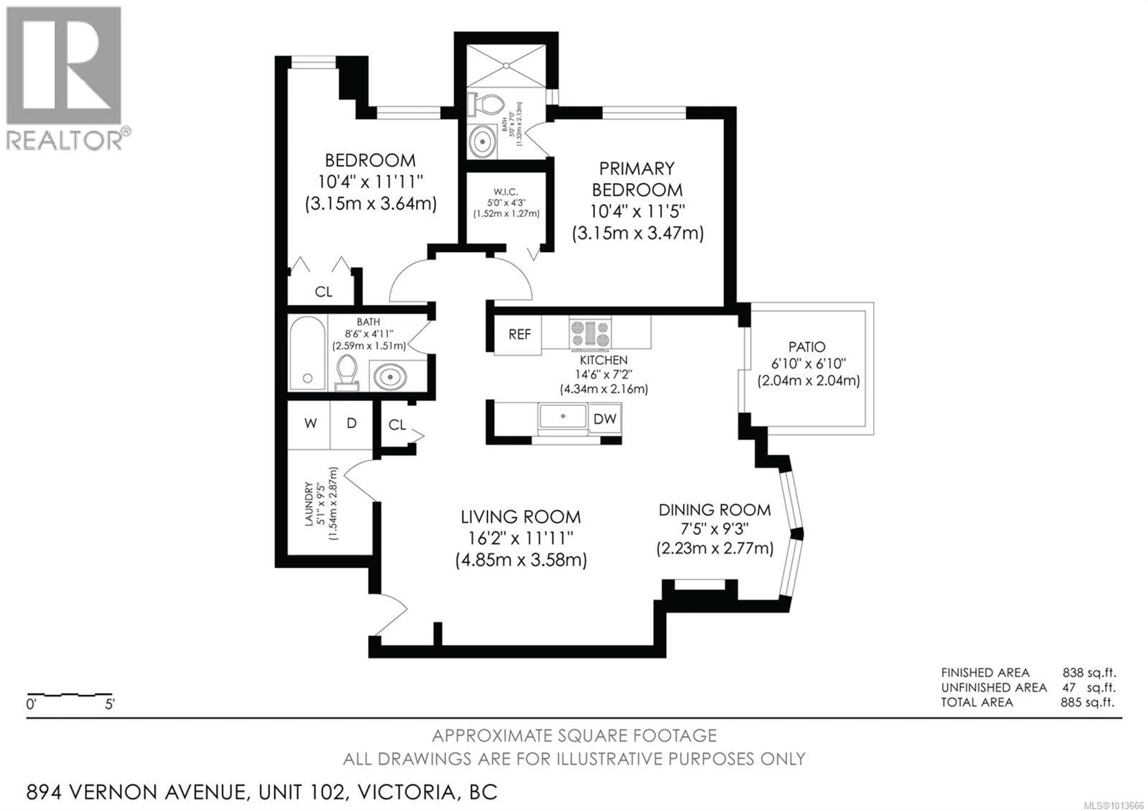 Floor plan for 102 - 894 VERNON AVENUE, Saanich British Columbia V8X2W6