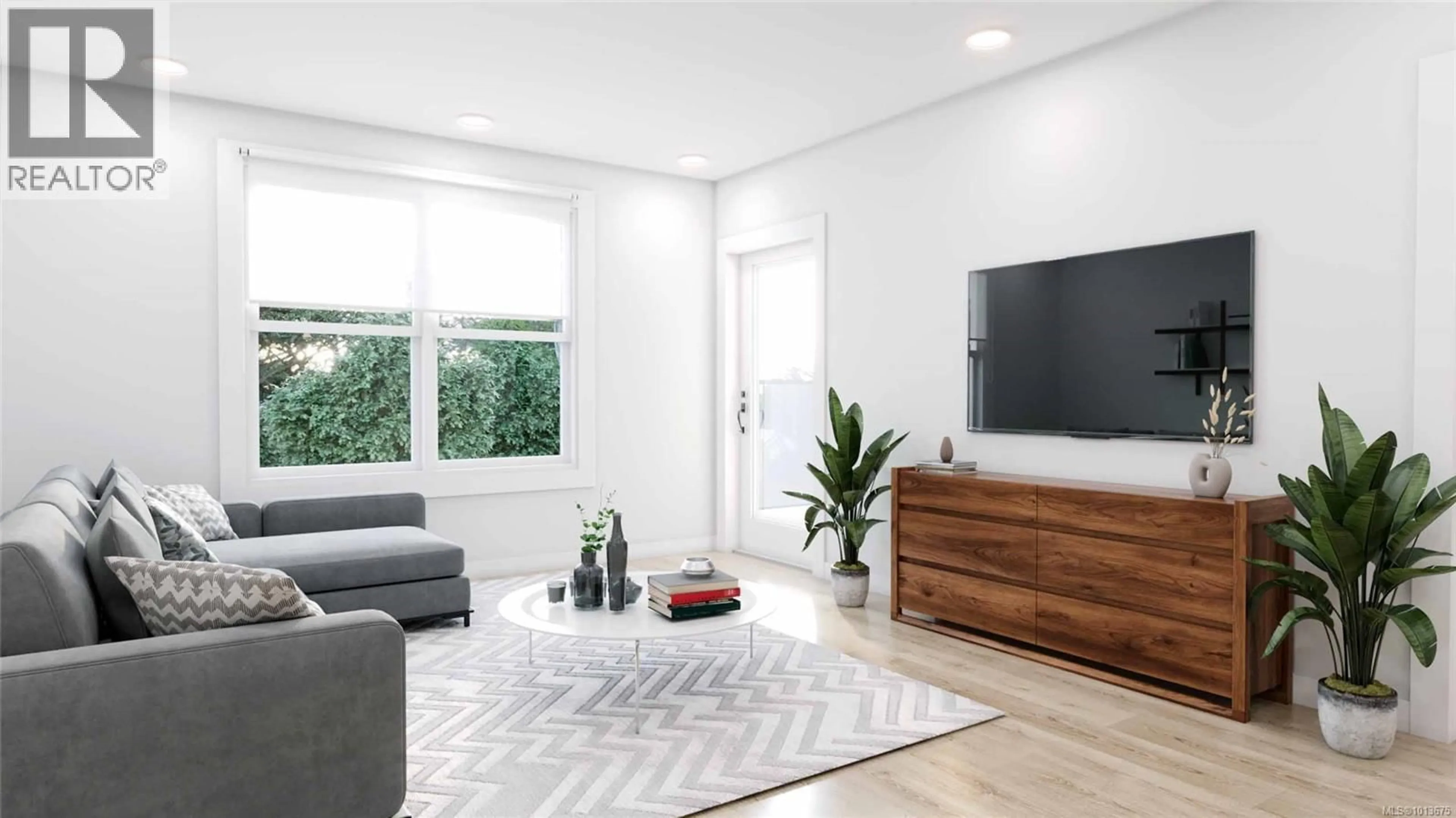 Living room with furniture, wood/laminate floor for 306 - 777 STATION AVENUE, Langford British Columbia V9B2S1
