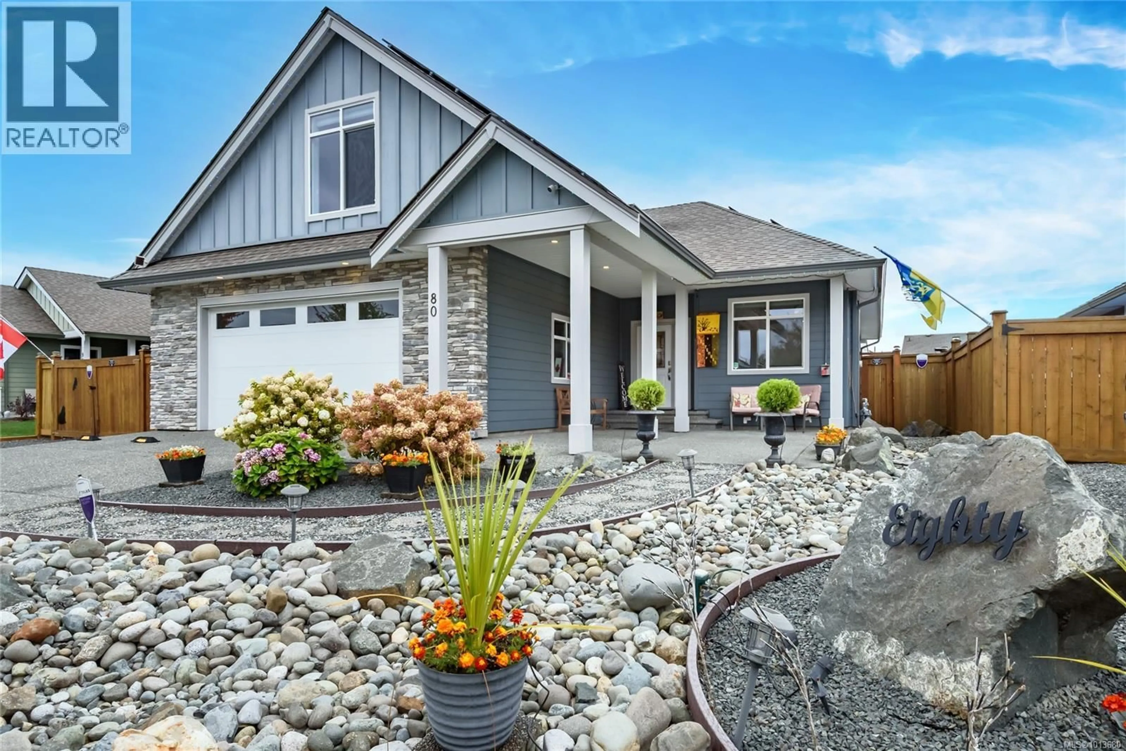 Home with vinyl exterior material, street for 80 NIKOLA ROAD, Campbell River British Columbia V9W0C9