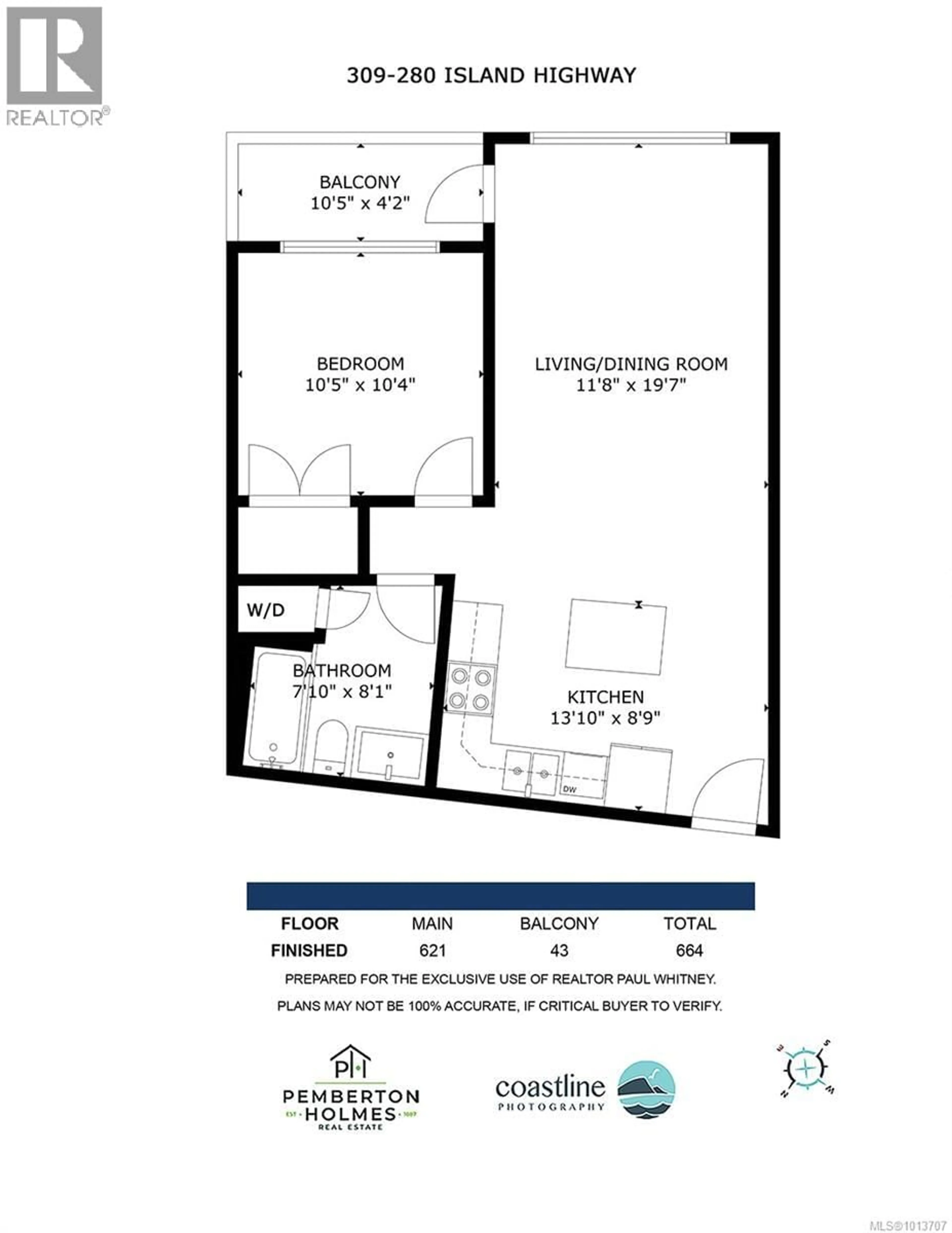 Floor plan for 309 - 280 ISLAND HIGHWAY, View Royal British Columbia V9B1G5