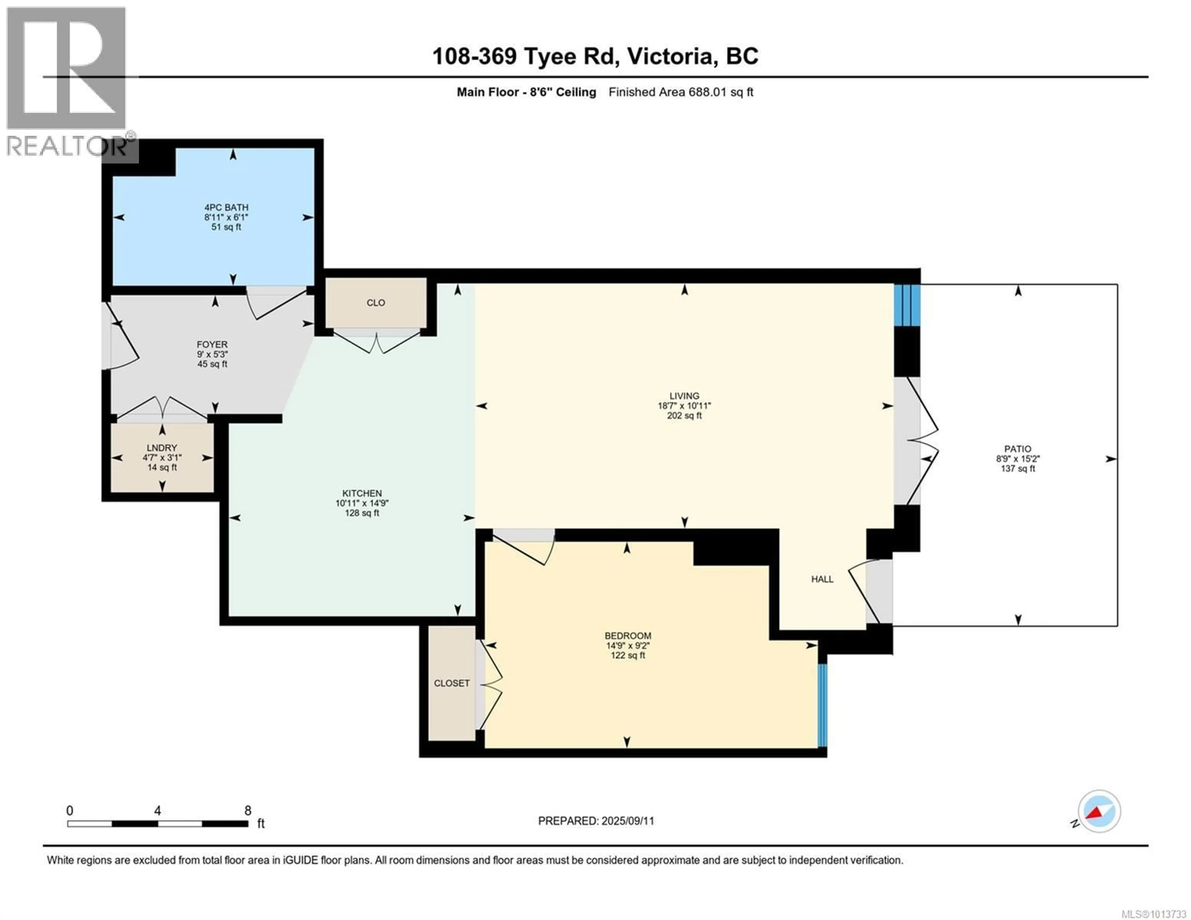 Floor plan for 108 - 369 TYEE ROAD, Victoria British Columbia V9A0B6