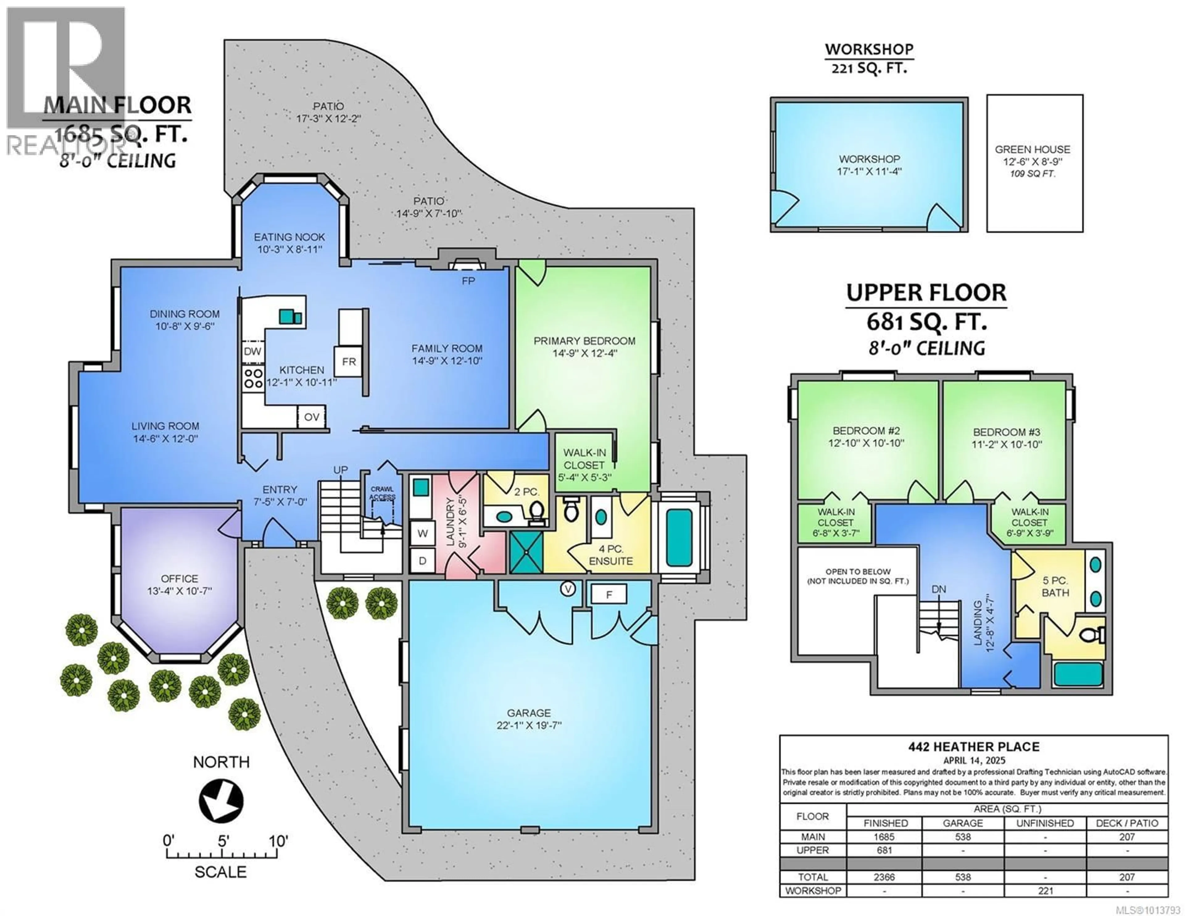 Floor plan for 442 HEATHER PLACE, Parksville British Columbia V9P1A2
