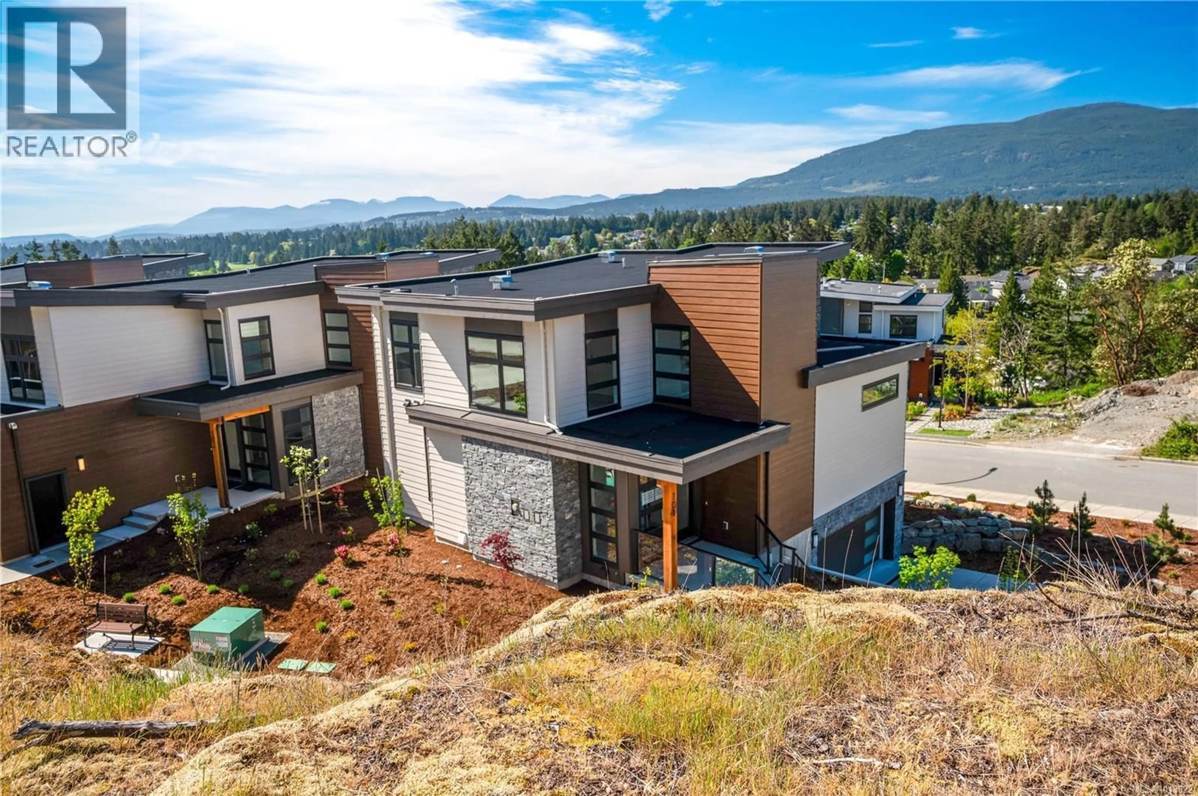 A pic from outside/outdoor area/front of a property/back of a property/a pic from drone, mountain view for 101 - 1220 MANZANITA PLACE, Nanaimo British Columbia V9T0L7
